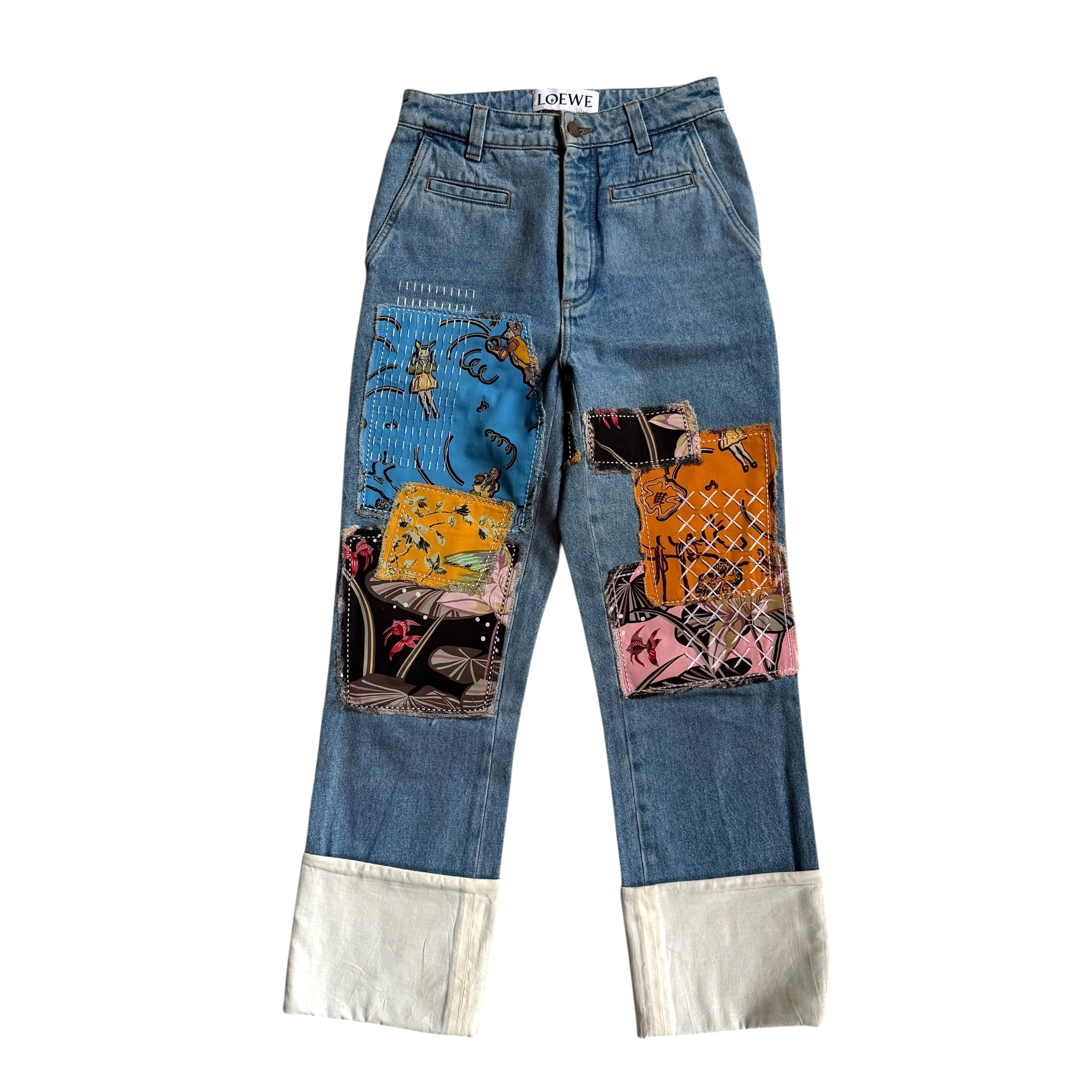 LOEWE PATCHWORK DENIM PANTS