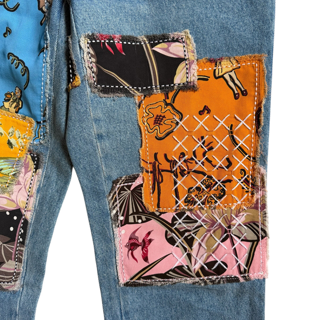 LOEWE PATCHWORK DENIM PANTS