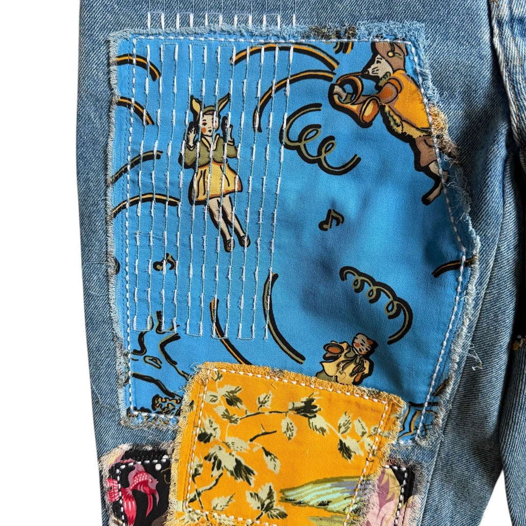 LOEWE PATCHWORK DENIM PANTS