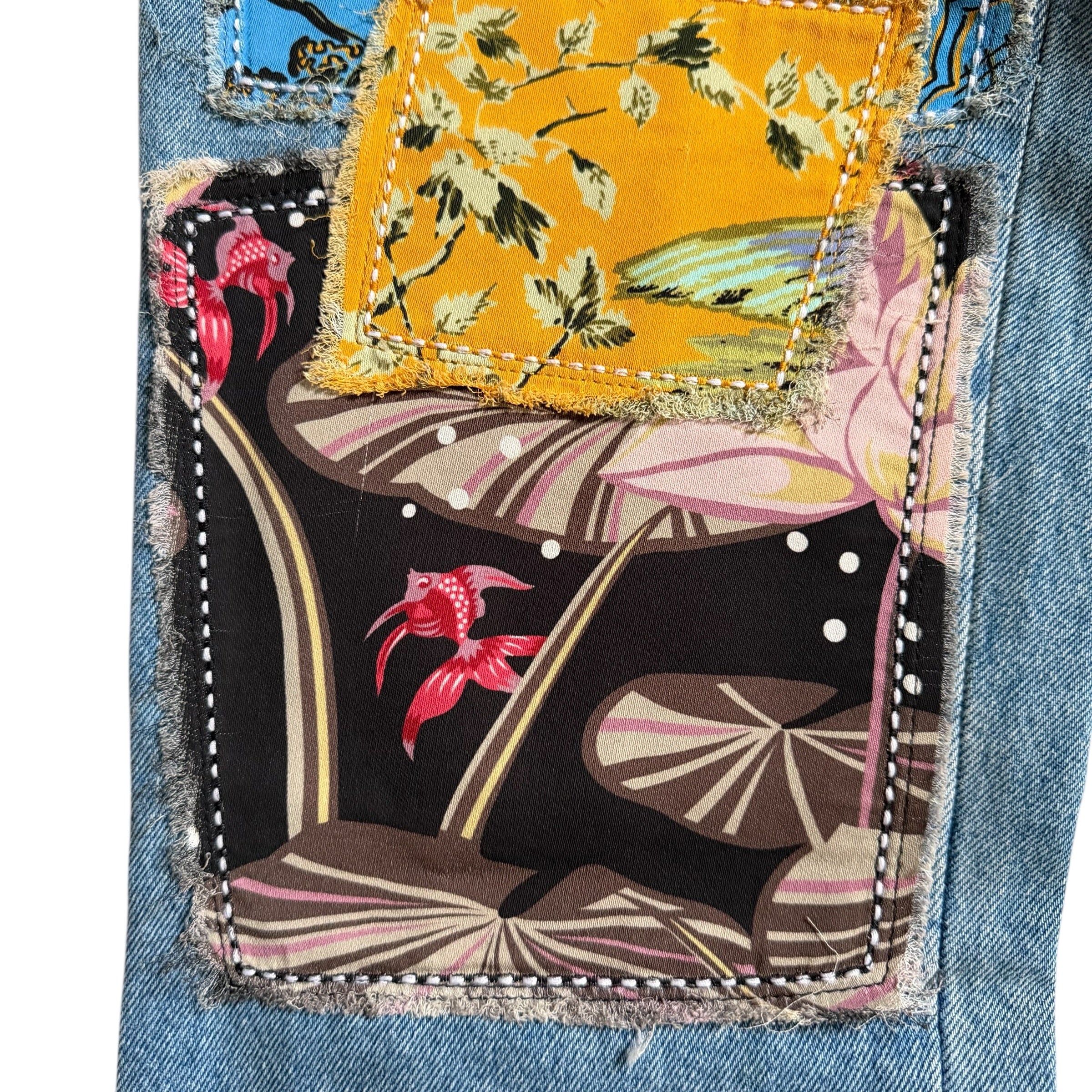 LOEWE PATCHWORK DENIM PANTS