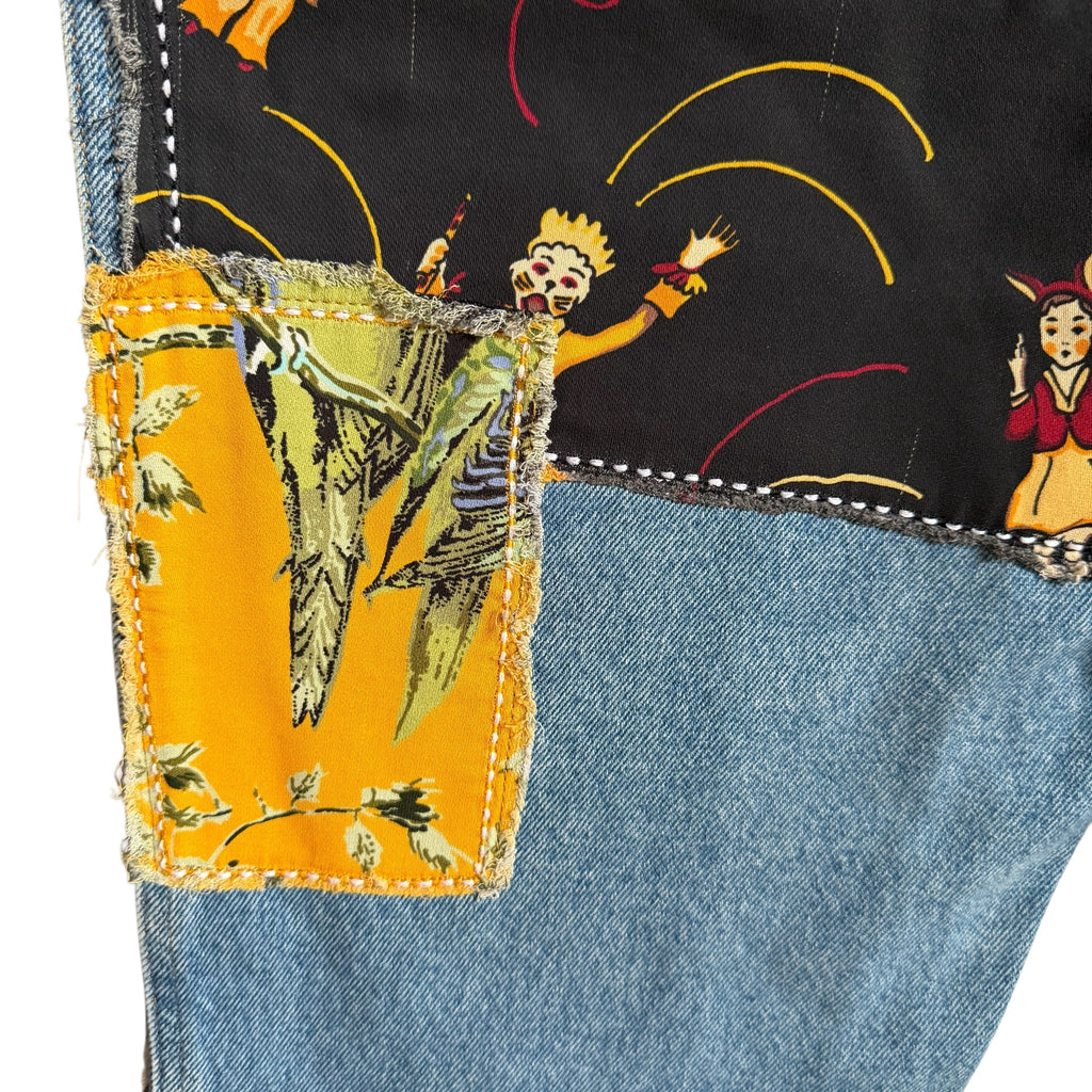 LOEWE PATCHWORK DENIM PANTS