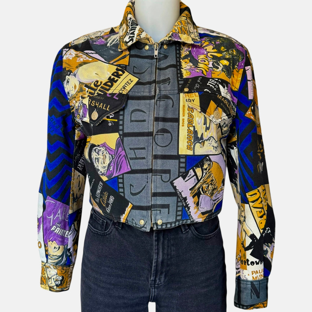 Versace Jeans Couture Vintage 1991 Movie Poster Cropped Jacket