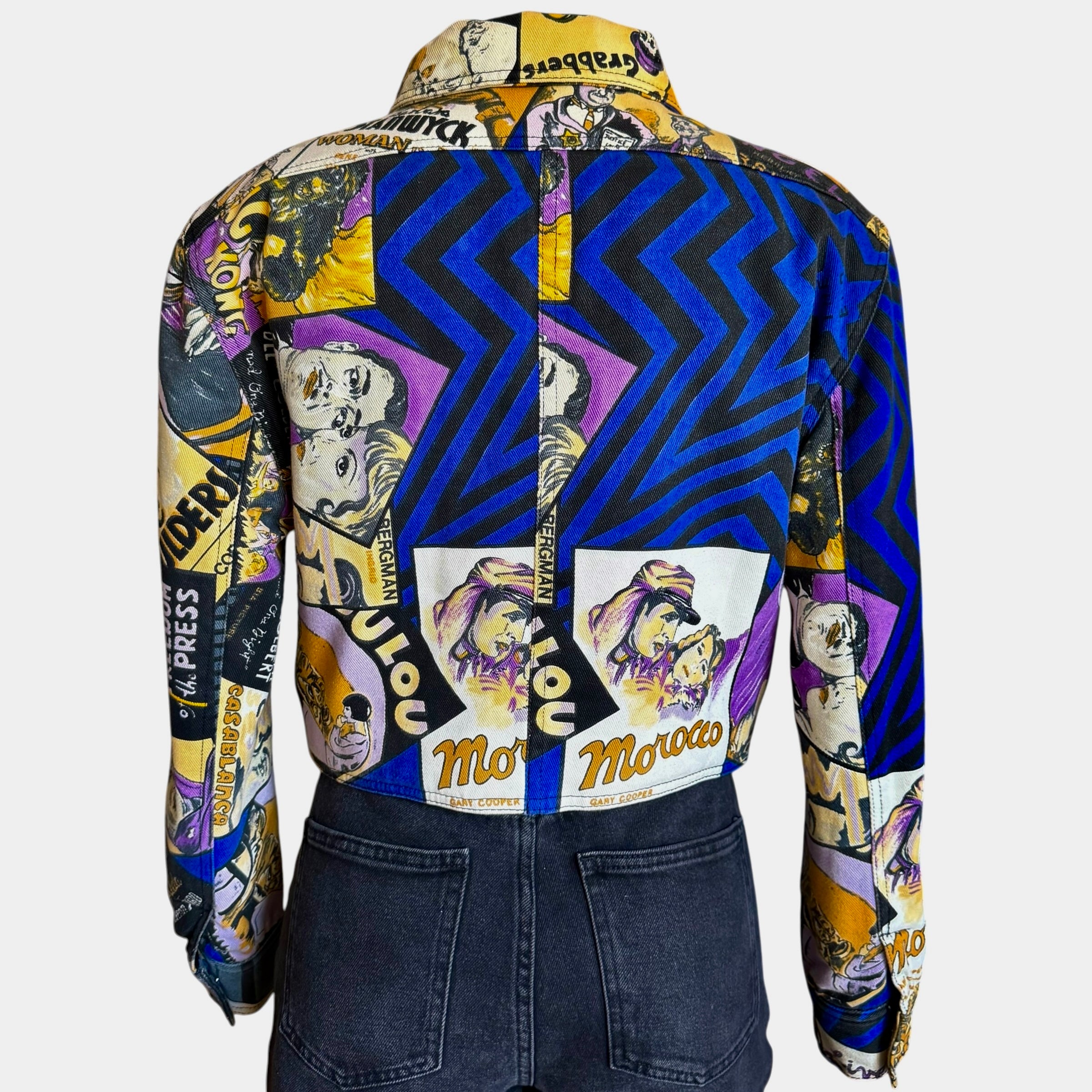 Versace Jeans Couture Vintage 1991 Movie Poster Cropped Jacket