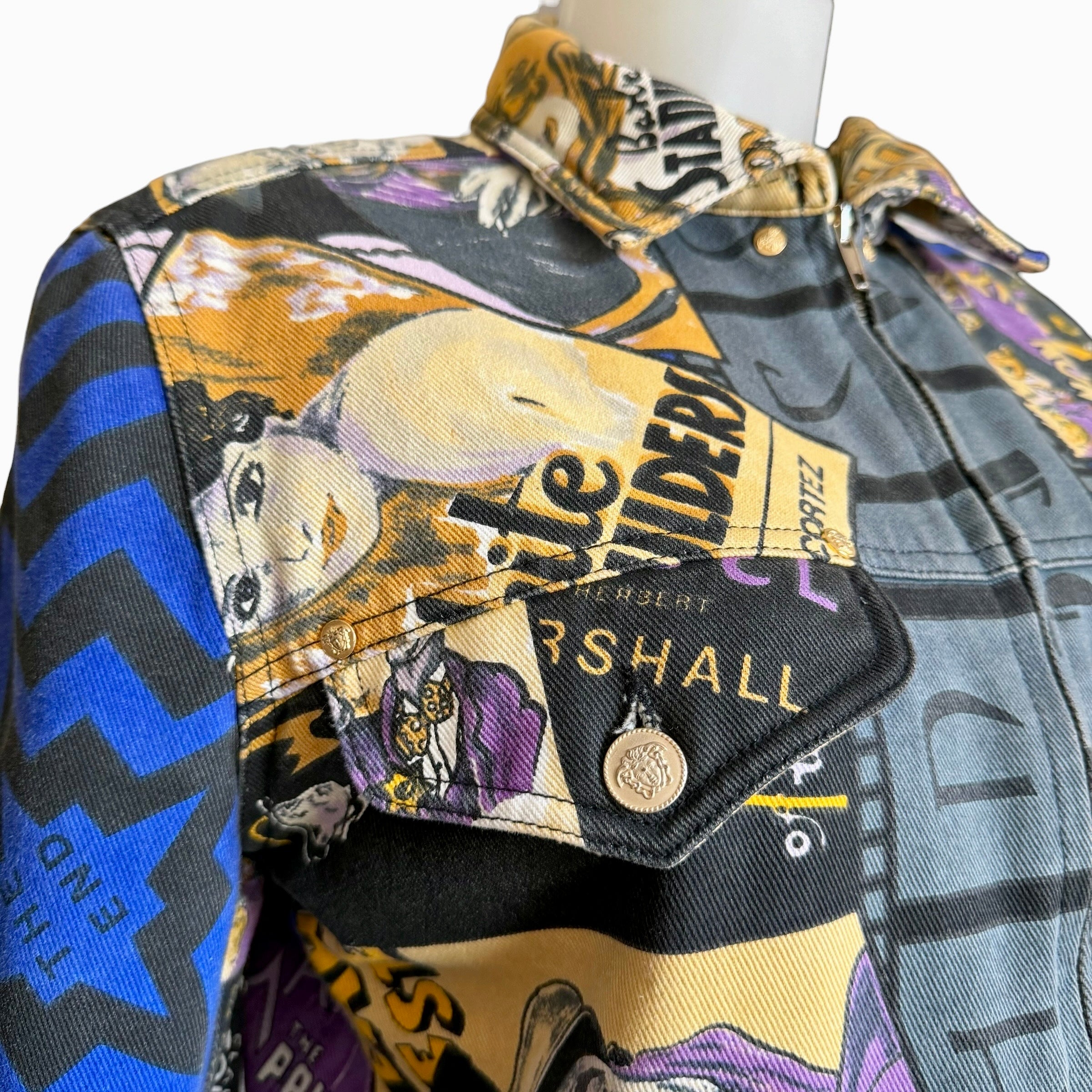 Versace Jeans Couture Vintage 1991 Movie Poster Cropped Jacket