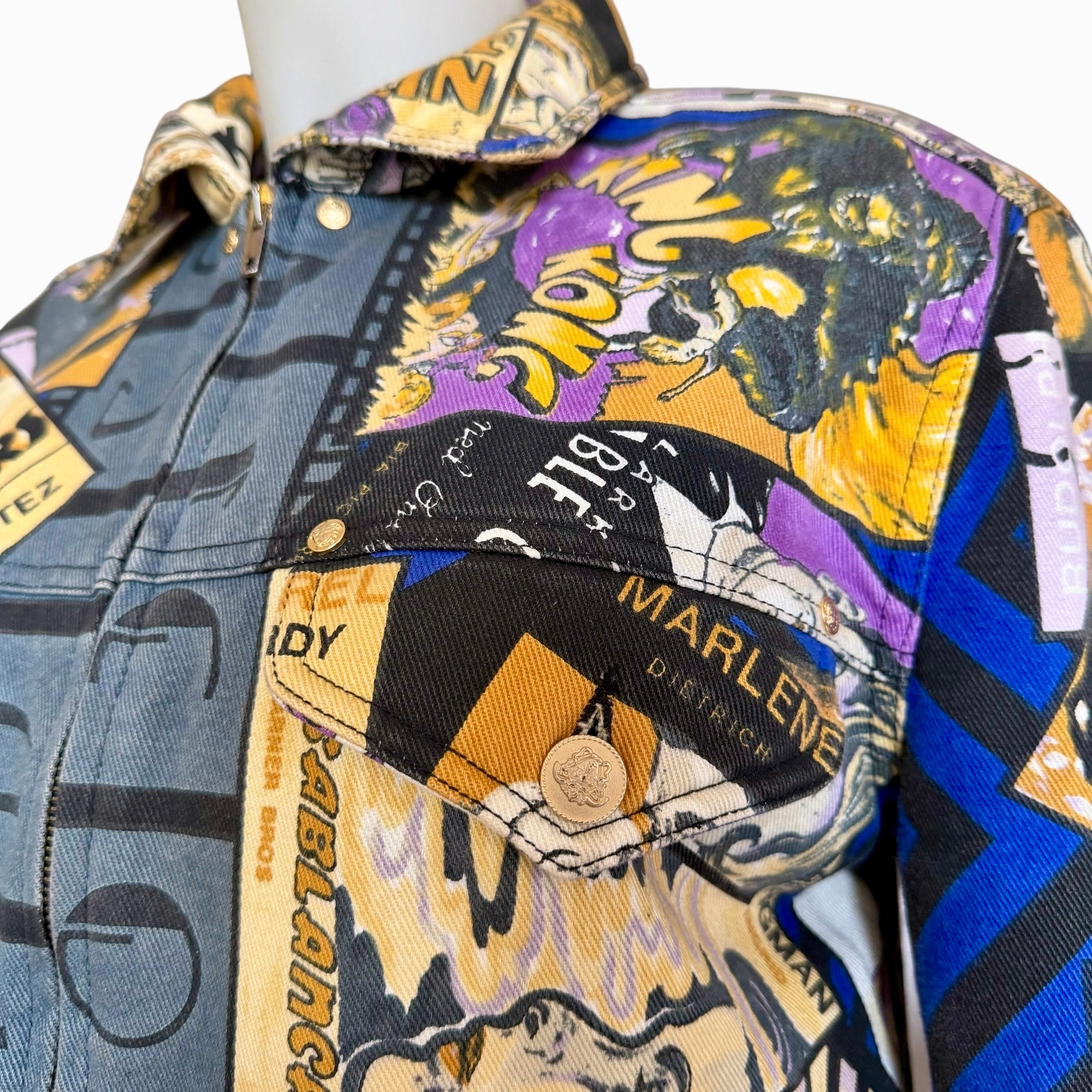 Versace Jeans Couture Vintage 1991 Movie Poster Cropped Jacket