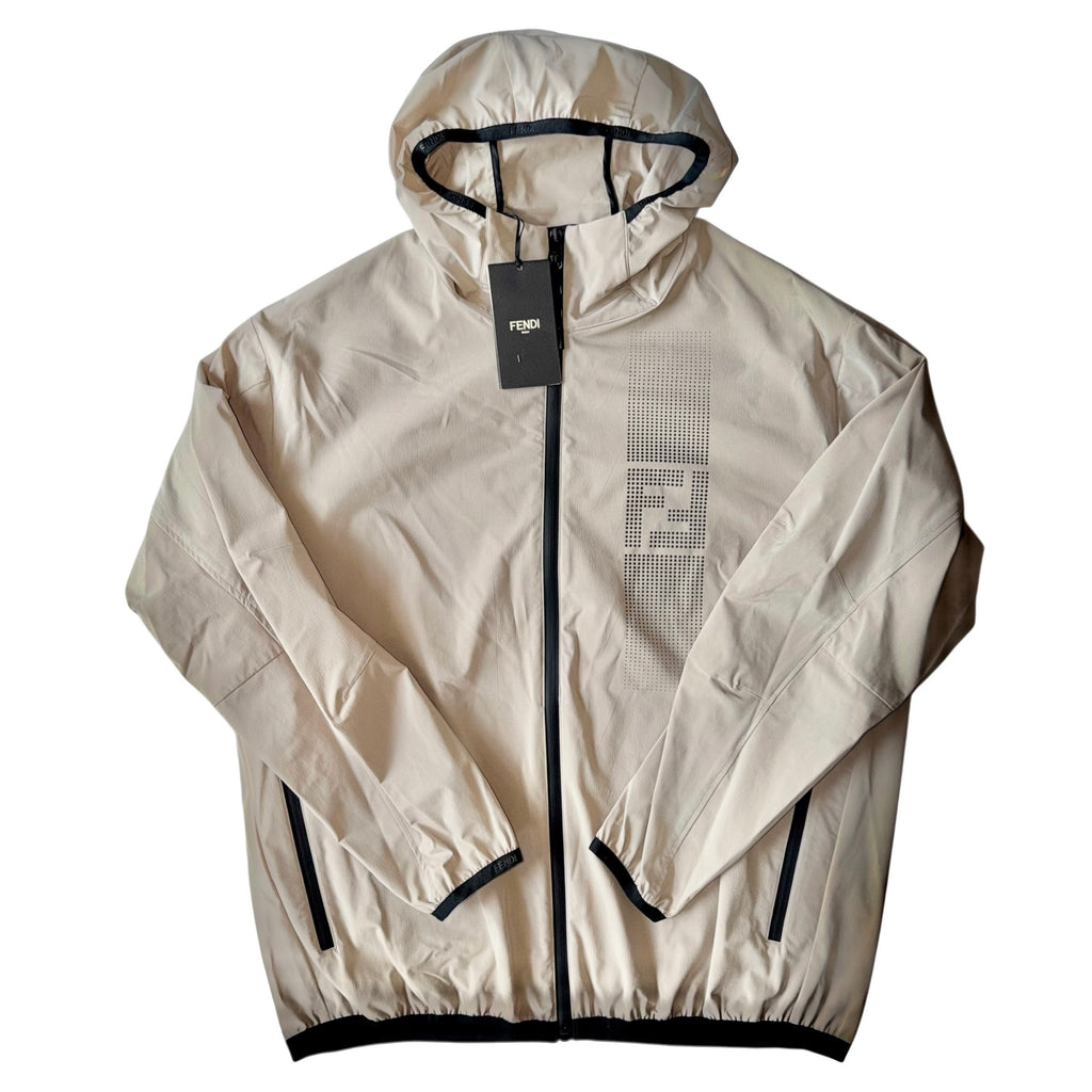 Fendi 2022 Men's Gradient FF Logo Hooded Windbreaker Jacket