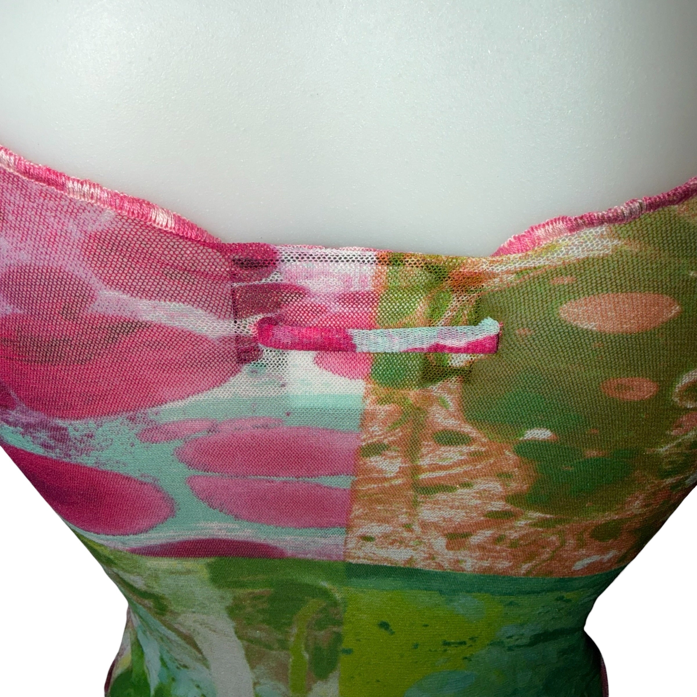 Jean Paul Gaultier Vintage SS2000 'Bacteria' Print Mesh Tank Top