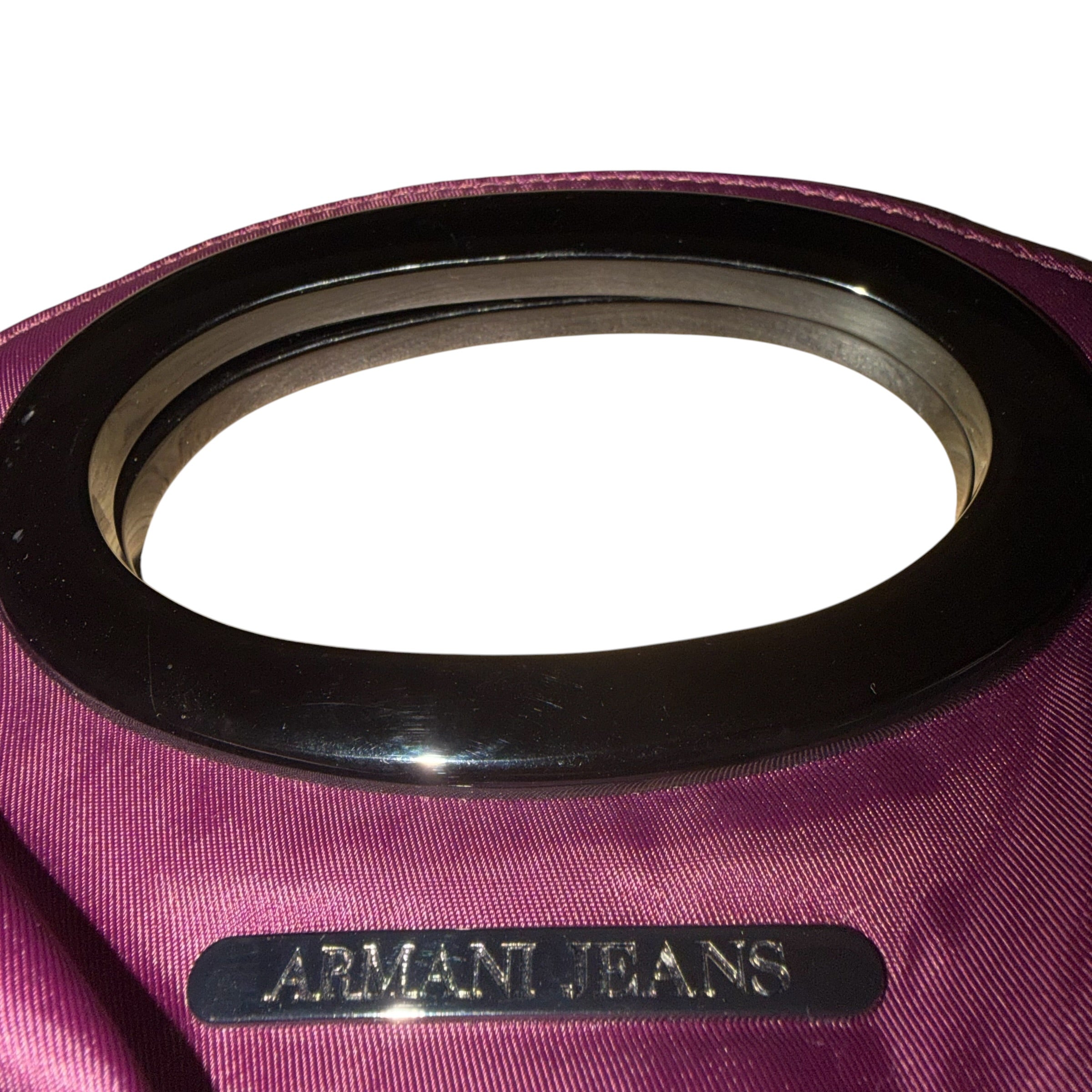 Armani Jeans 00's Purple Leather + Nylon Shoulder Bag