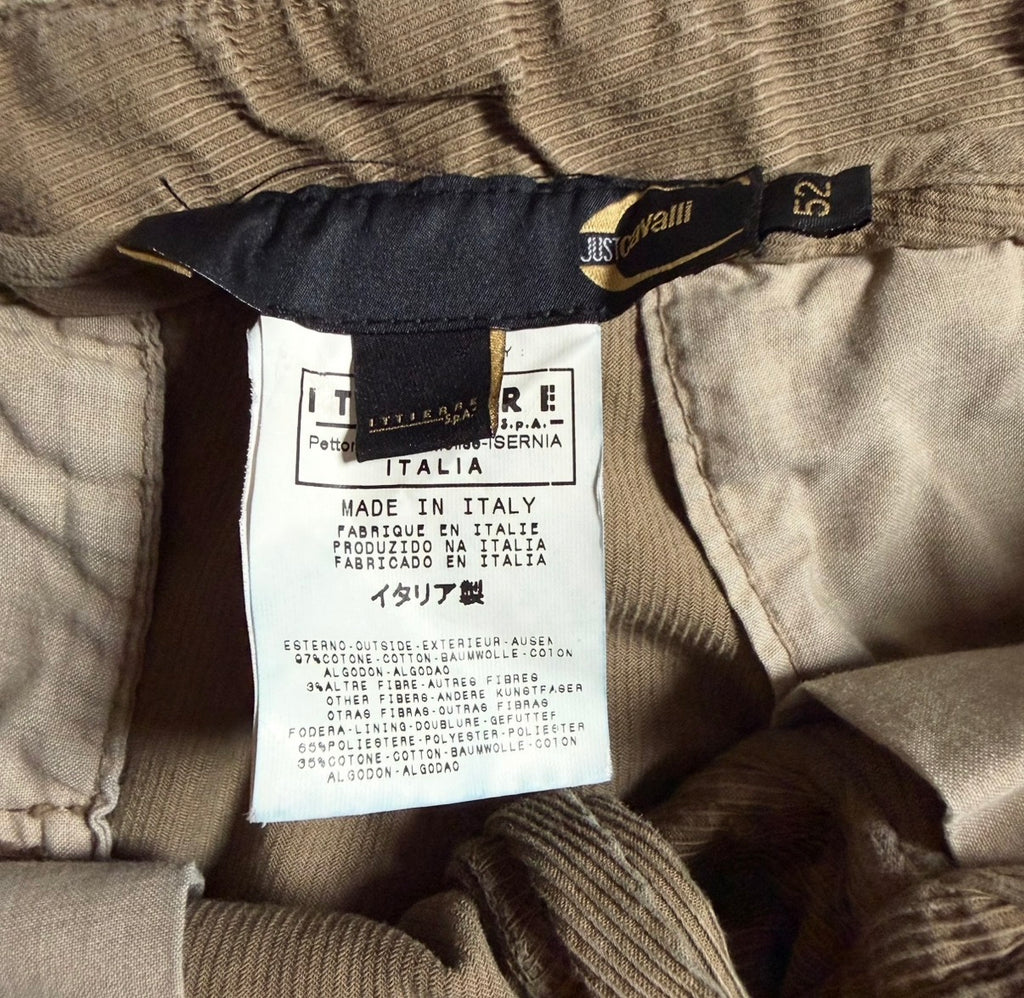 JUST CAVALLI X ROBERTO CAVALLI 2006 VELVET CARGO PANTS