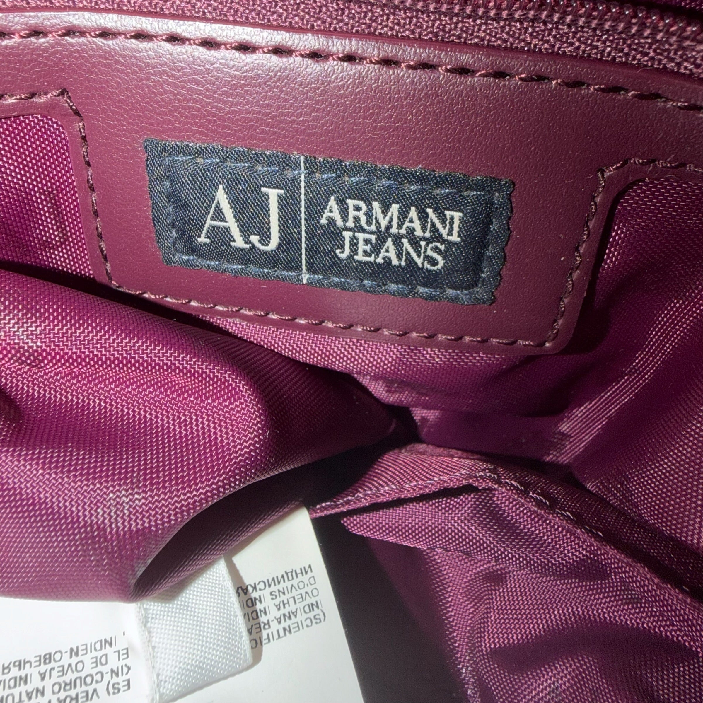 Armani Jeans 00's Purple Leather + Nylon Shoulder Bag