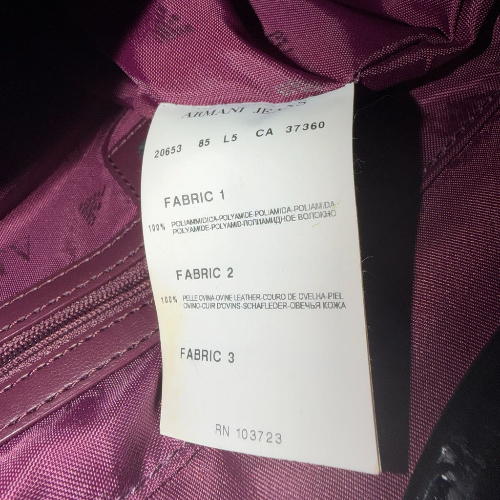 Armani Jeans 00's Purple Leather + Nylon Shoulder Bag