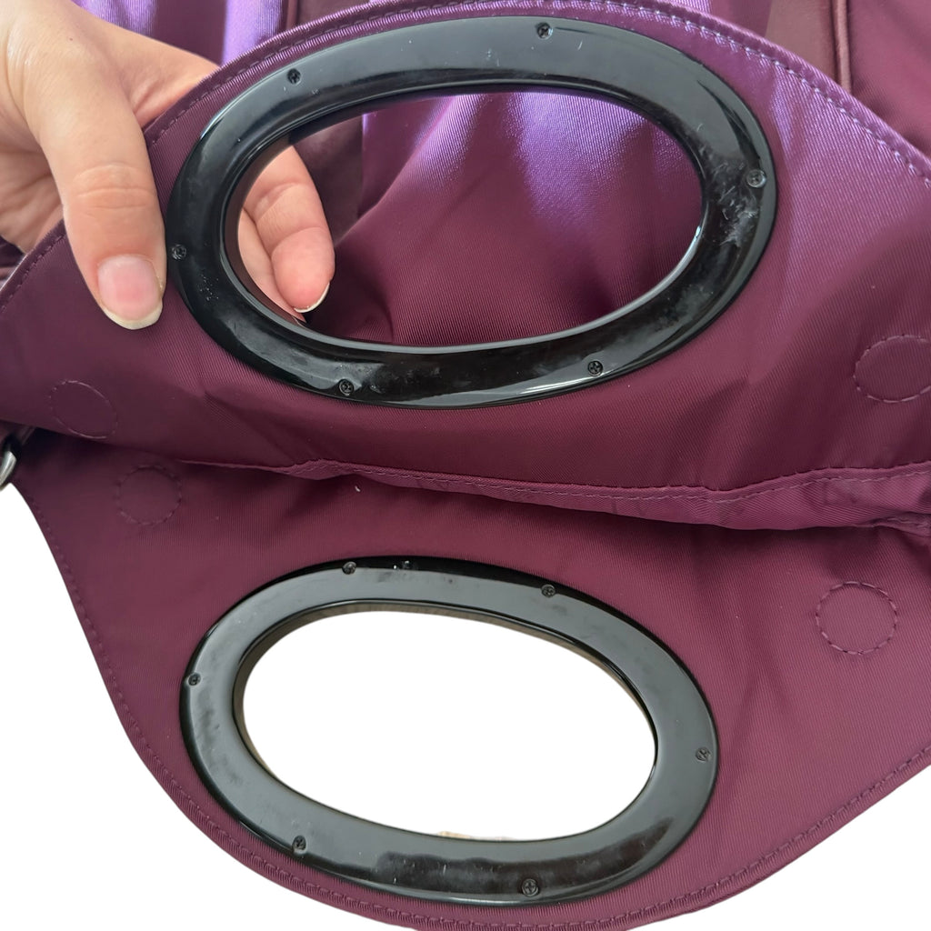 Armani Jeans 00's Purple Leather + Nylon Shoulder Bag