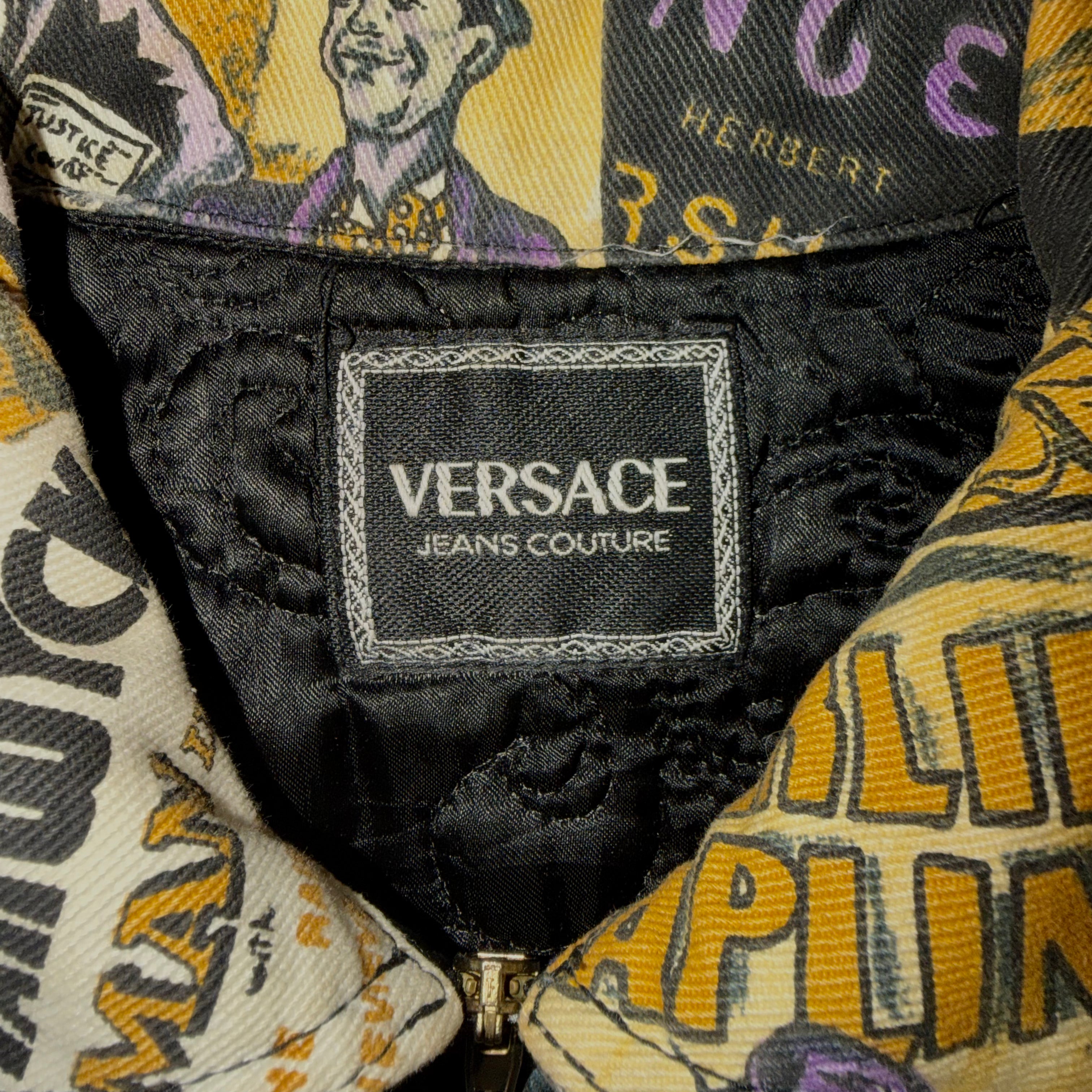 Versace Jeans Couture Vintage 1991 Movie Poster Cropped Jacket