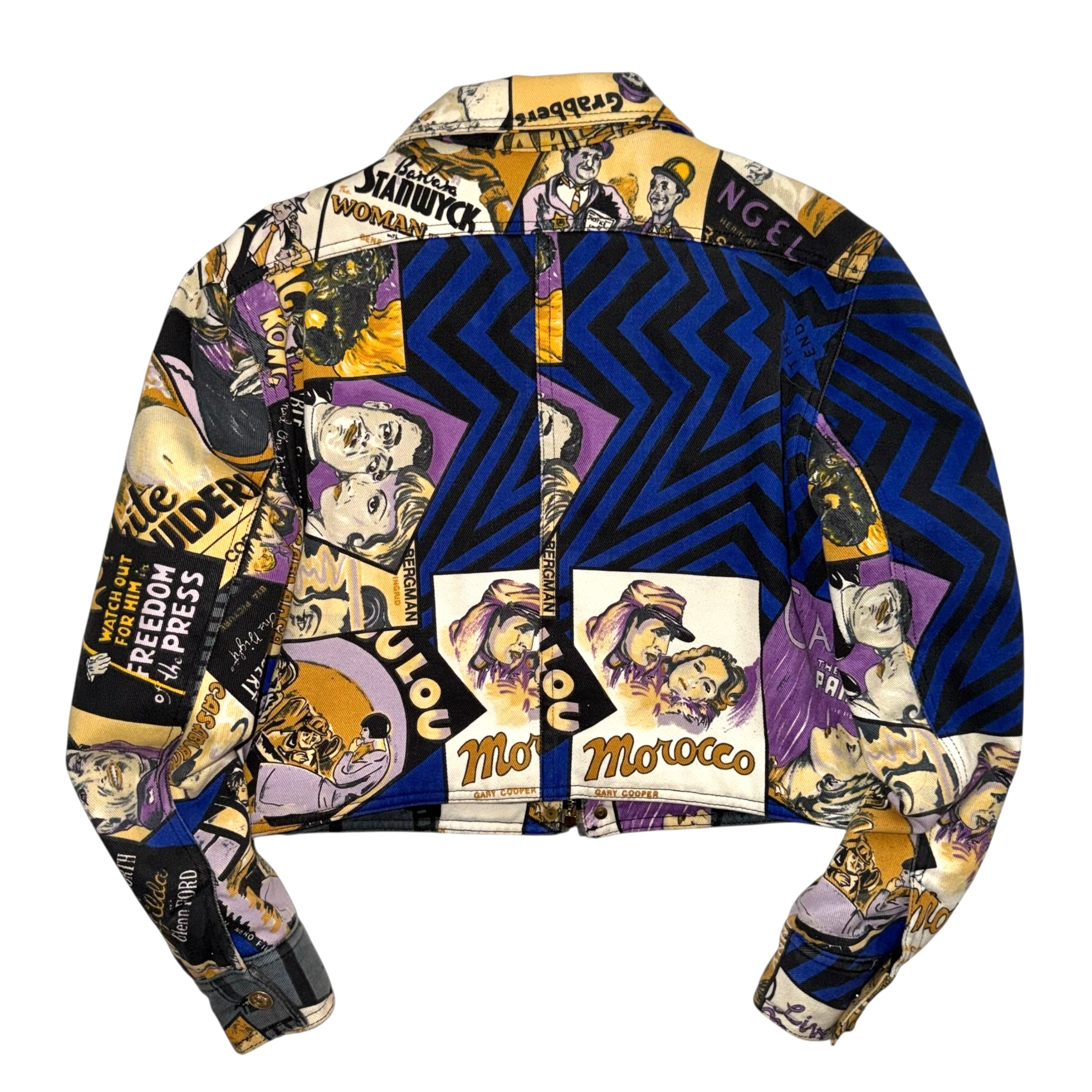 Versace Jeans Couture Vintage 1991 Movie Poster Cropped Jacket