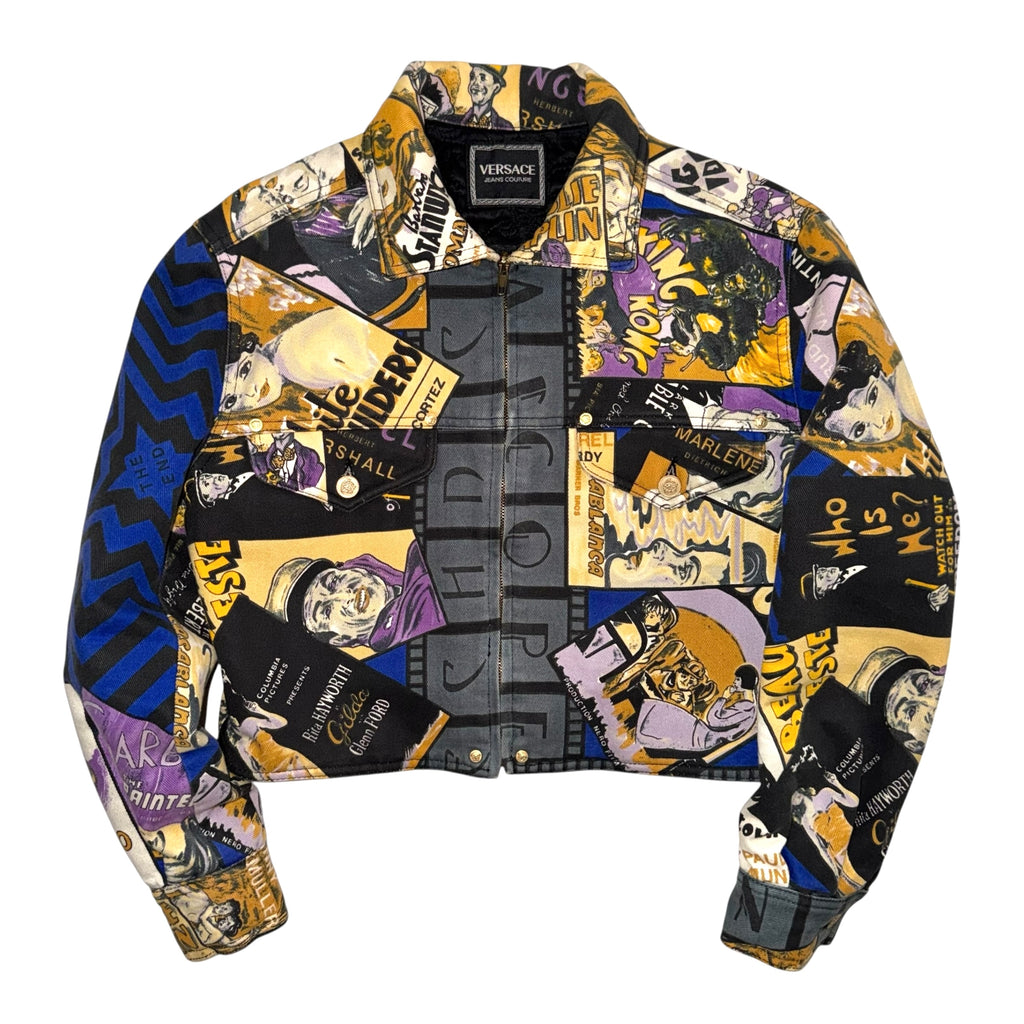Versace Jeans Couture Vintage 1991 Movie Poster Cropped Jacket
