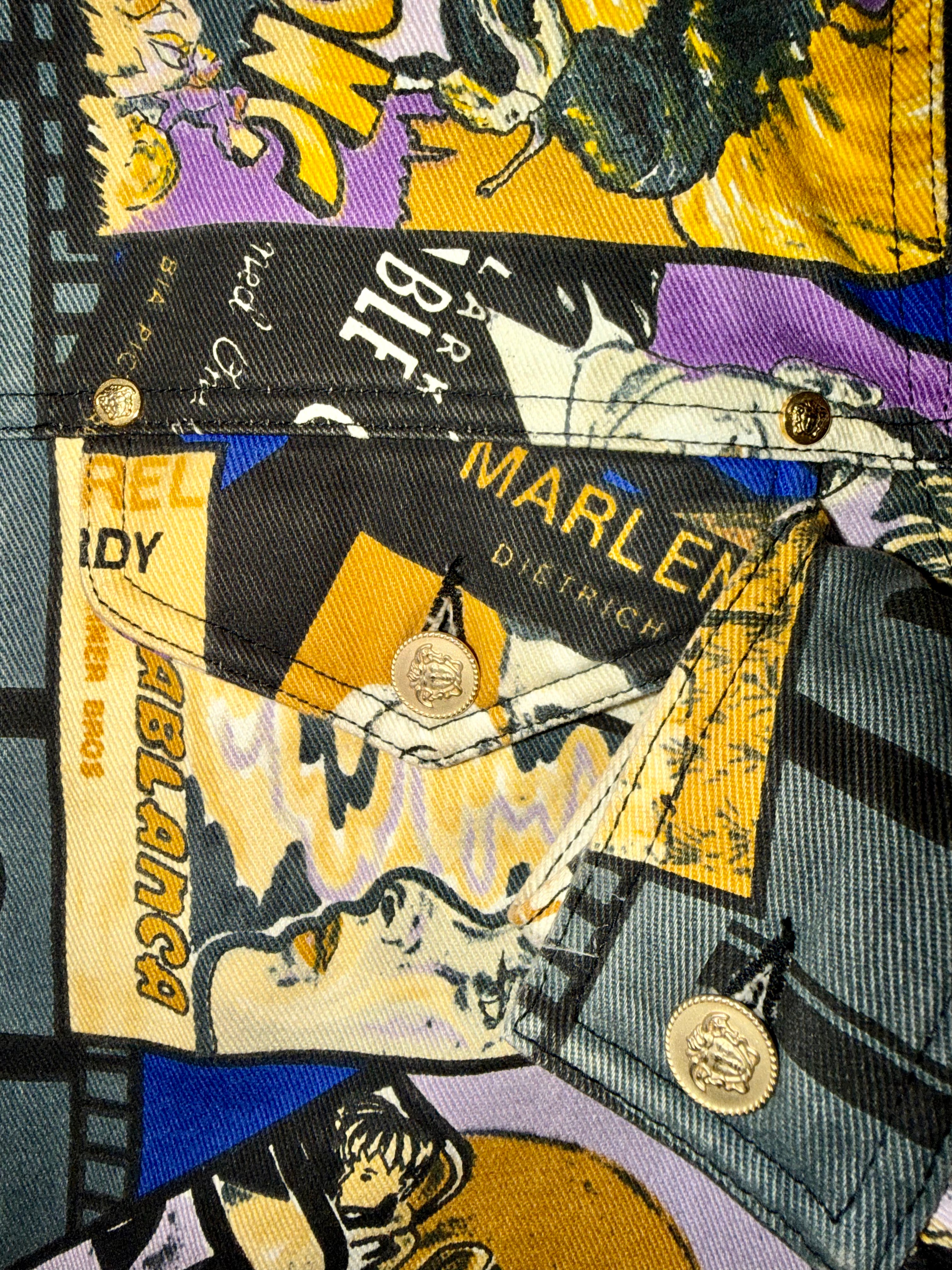 Versace Jeans Couture Vintage 1991 Movie Poster Cropped Jacket