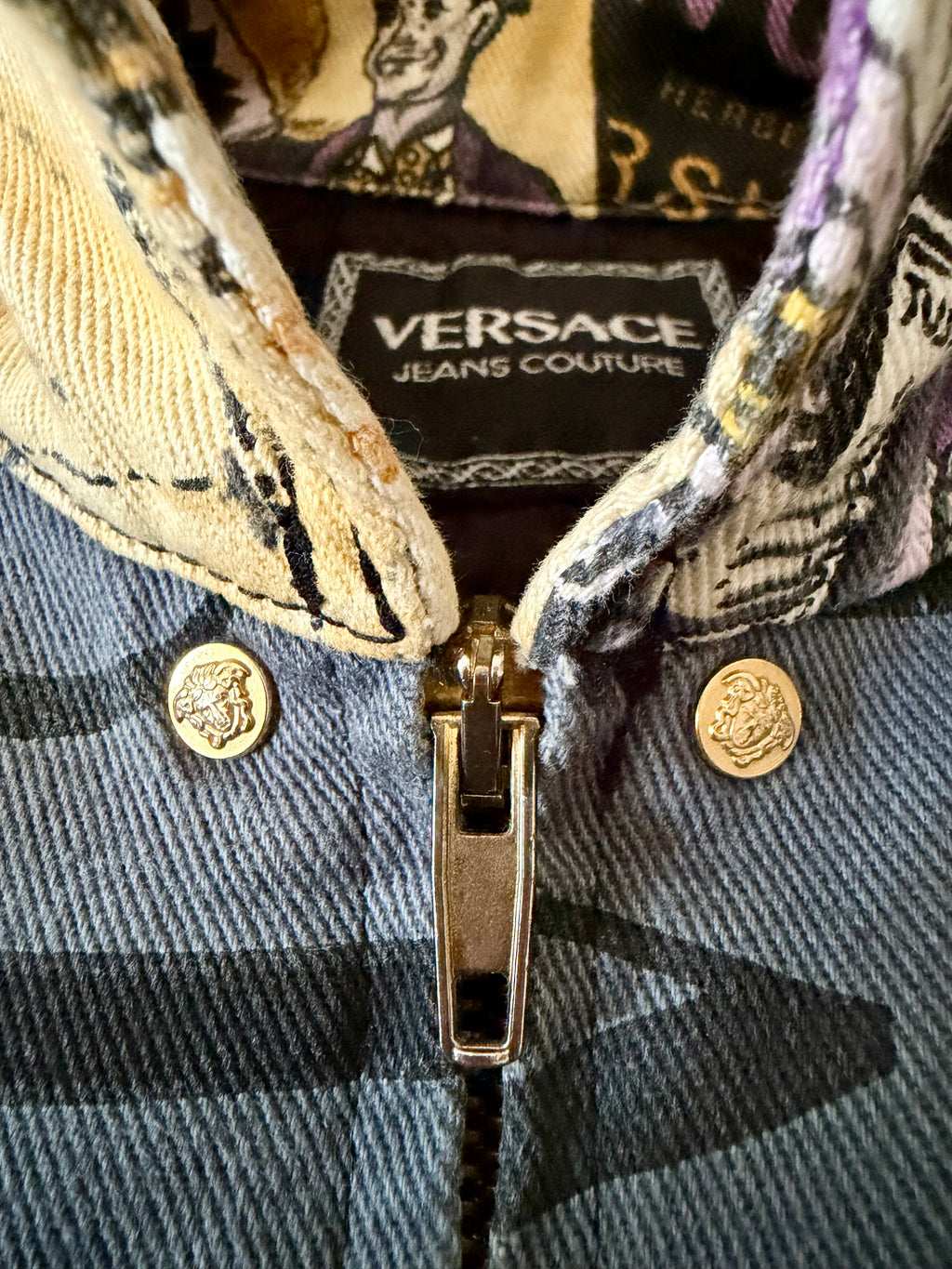 Versace Jeans Couture Vintage 1991 Movie Poster Cropped Jacket