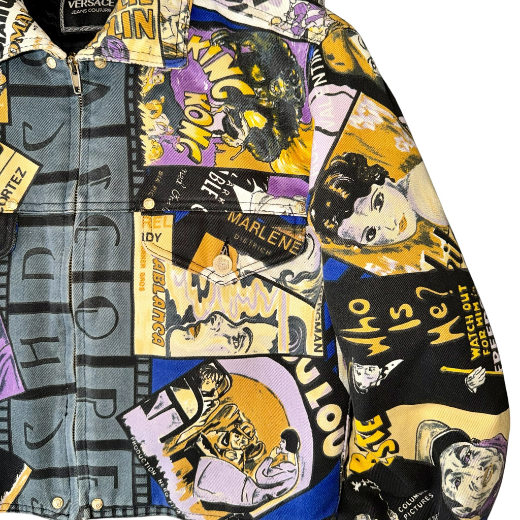 Versace Jeans Couture Vintage 1991 Movie Poster Cropped Jacket