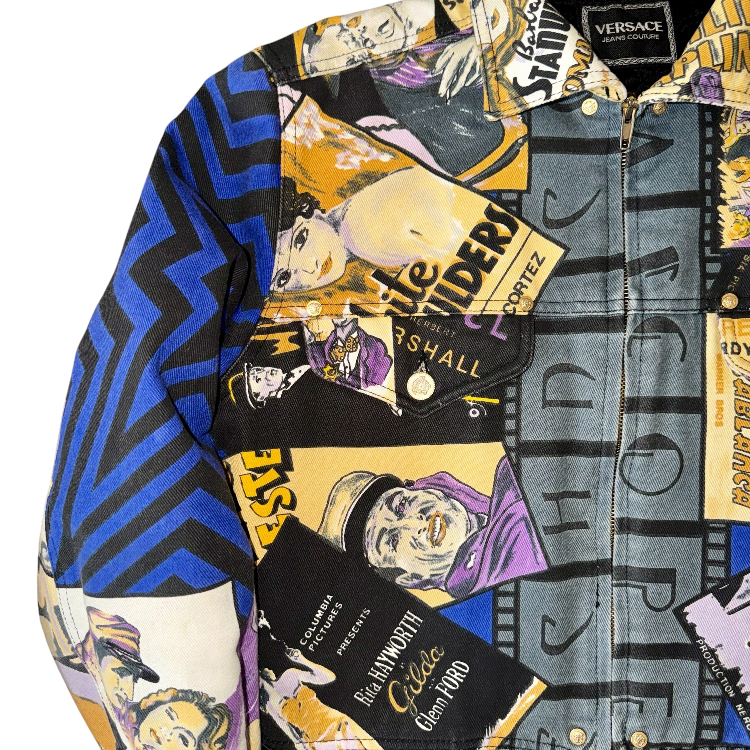 Versace Jeans Couture Vintage 1991 Movie Poster Cropped Jacket