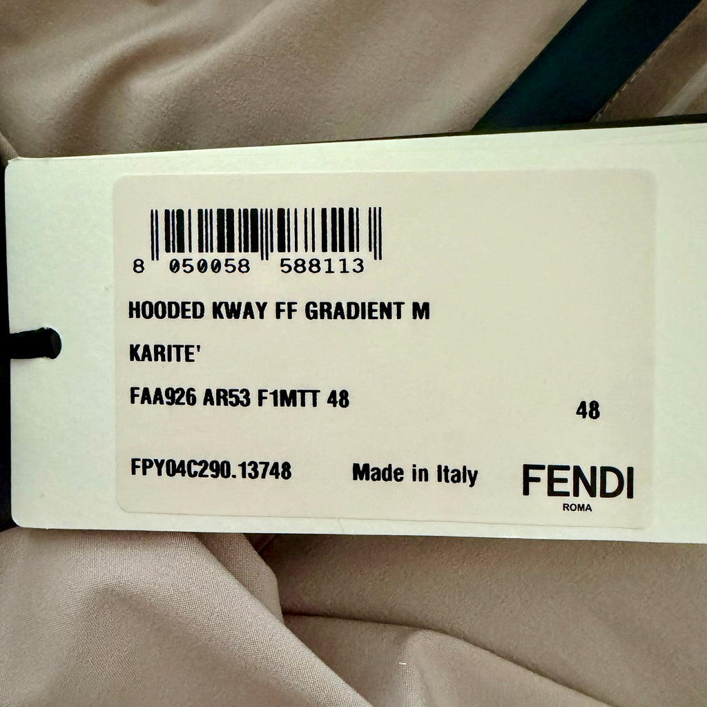 Fendi 2022 Men's Gradient FF Logo Hooded Windbreaker Jacket