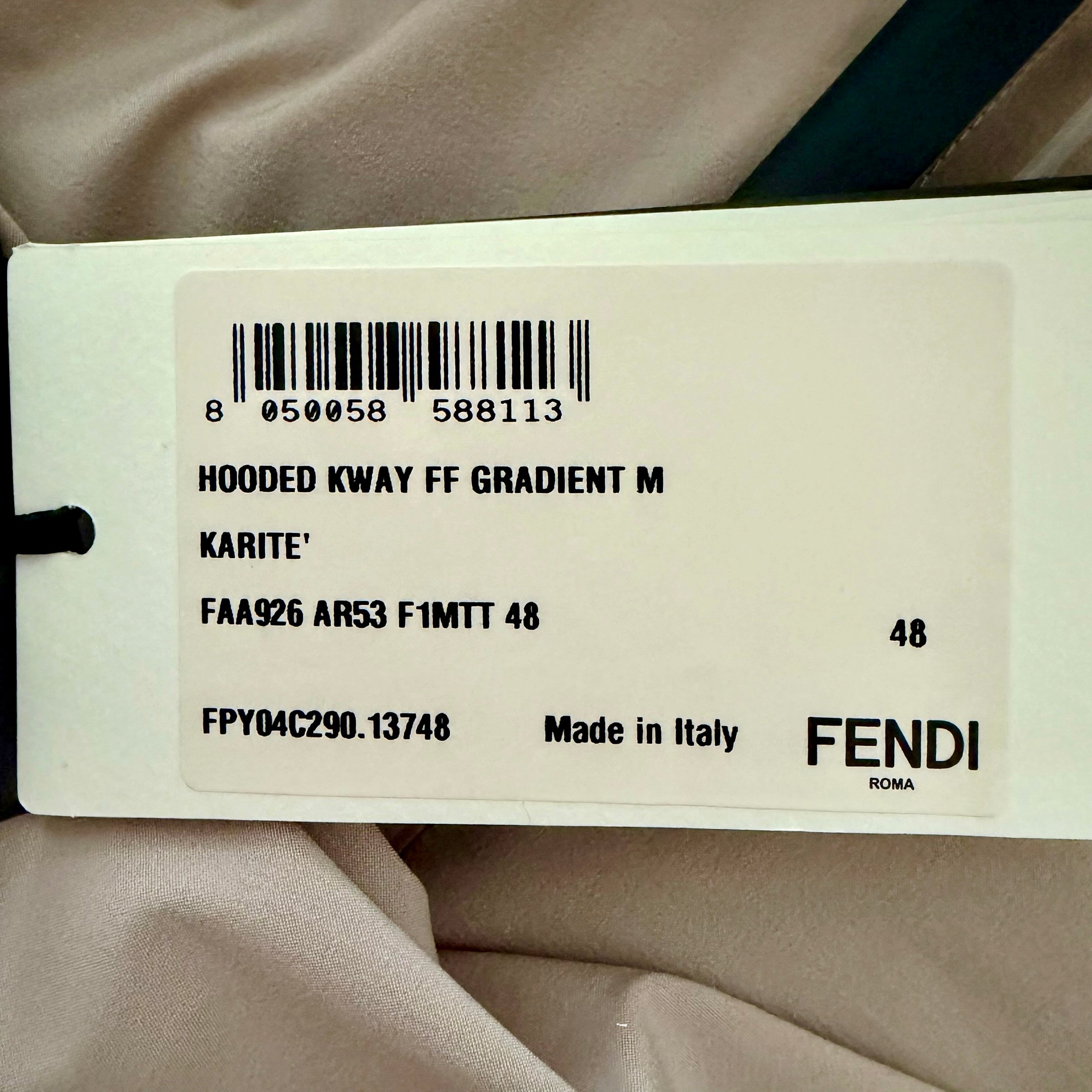 Fendi 2022 Men's Gradient FF Logo Hooded Windbreaker Jacket