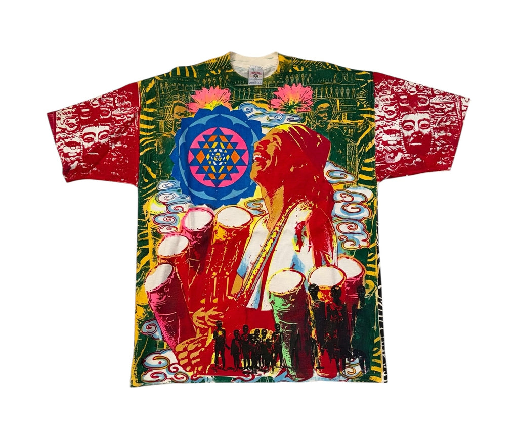 Vintage 90's Santana Printed and Signed by Michael Rios aop T-Shirt