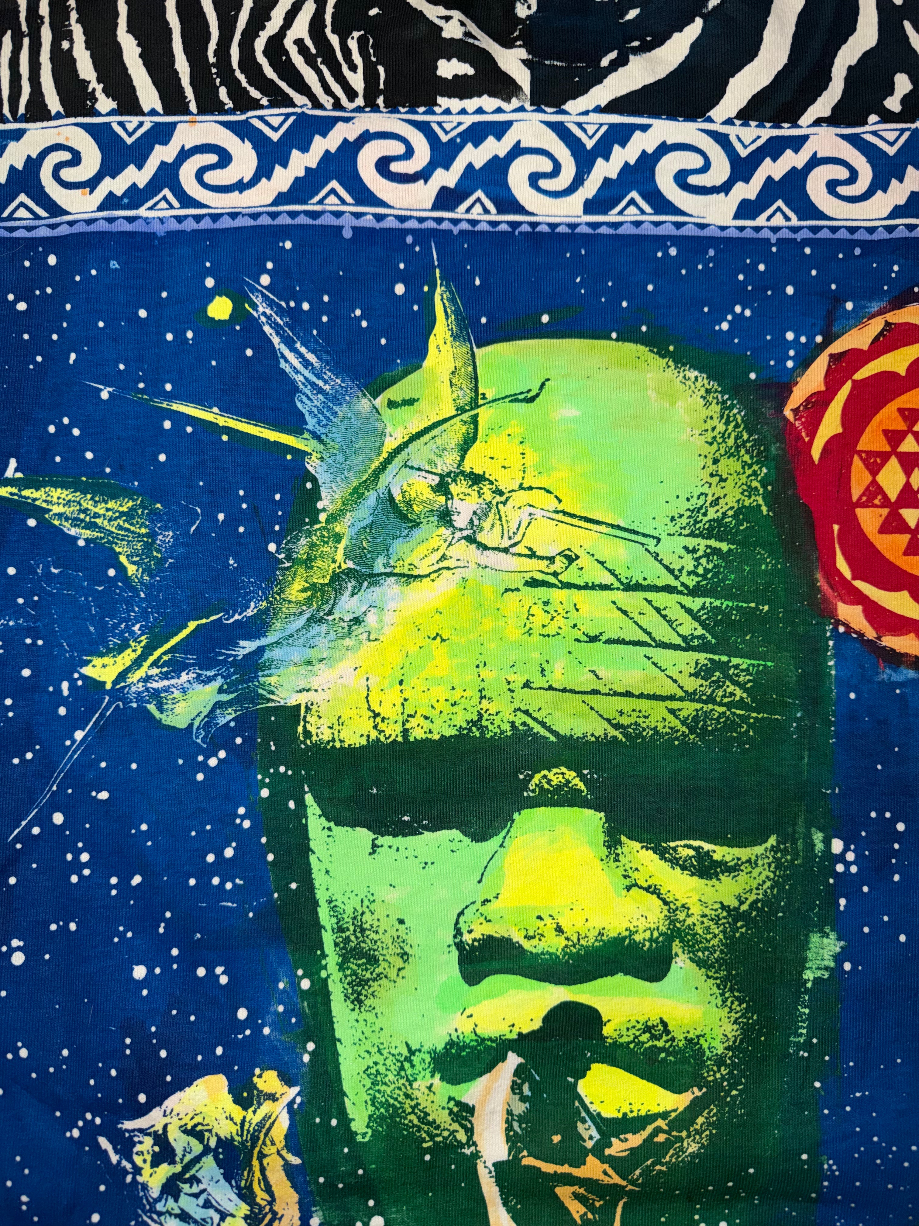 Vintage 90's Santana Printed and Signed by Michael Rios aop T-Shirt