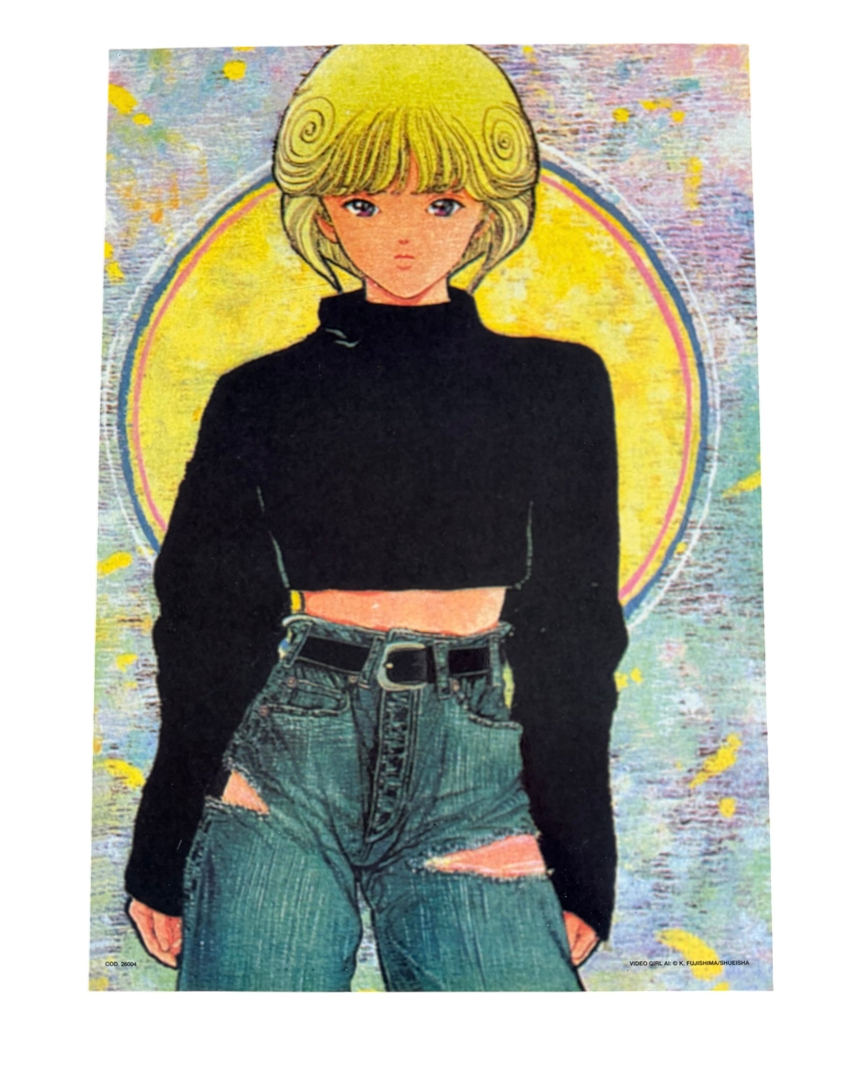 Vintage Video Girl AI Manga Poster