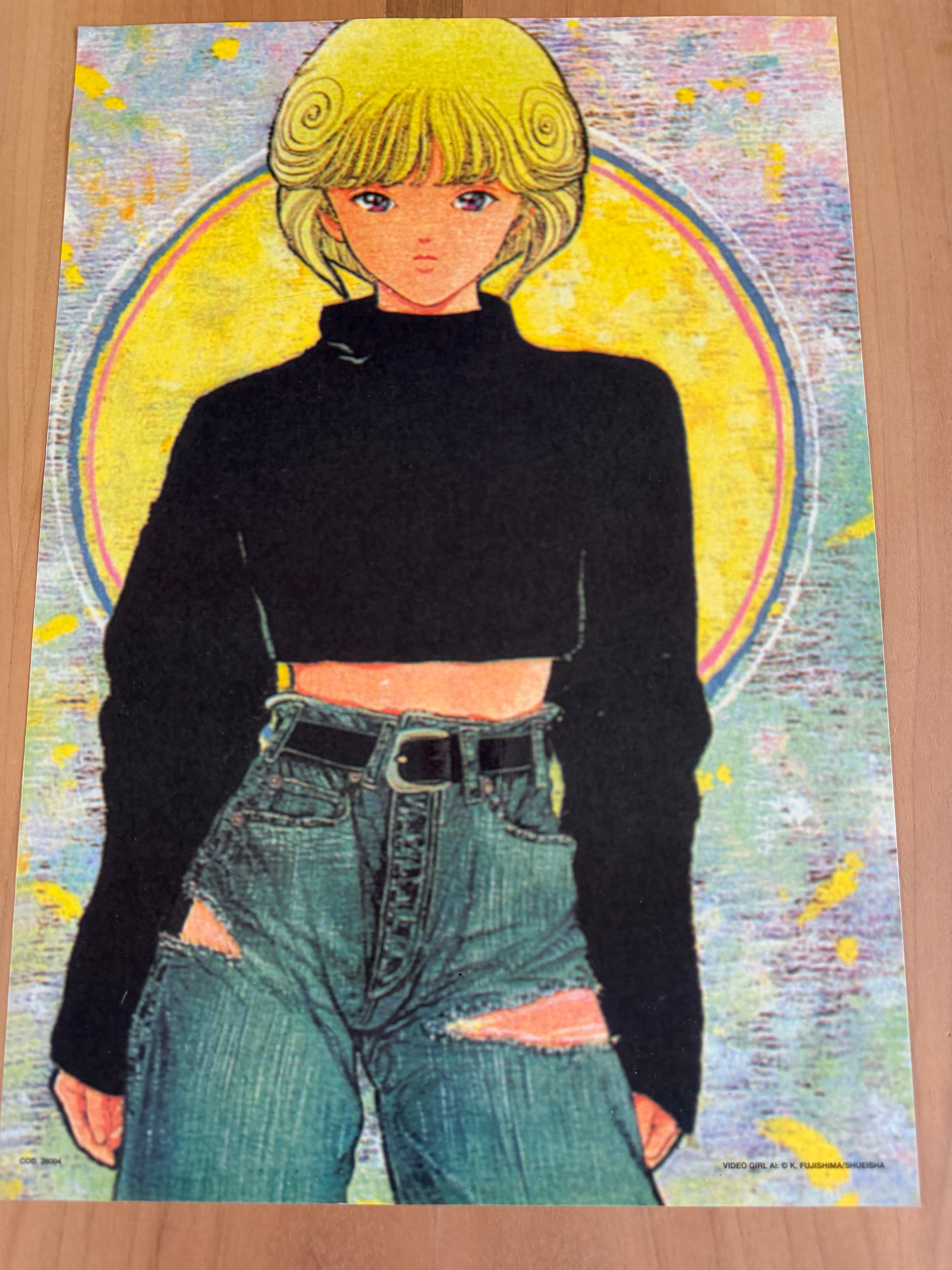 Vintage Video Girl AI Manga Poster