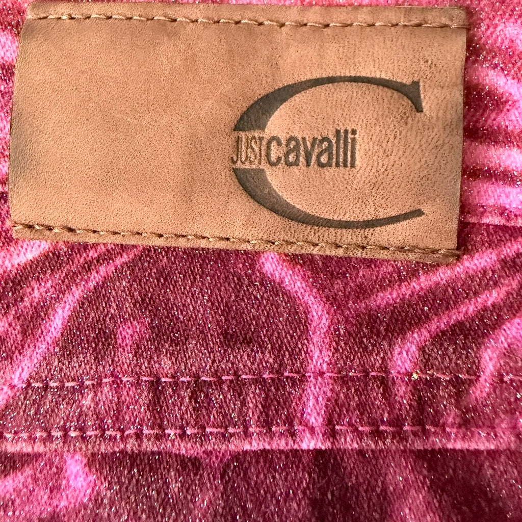 Just Cavalli x Roberto Cavalli Vintage Pink Ocean Water Print Jeans