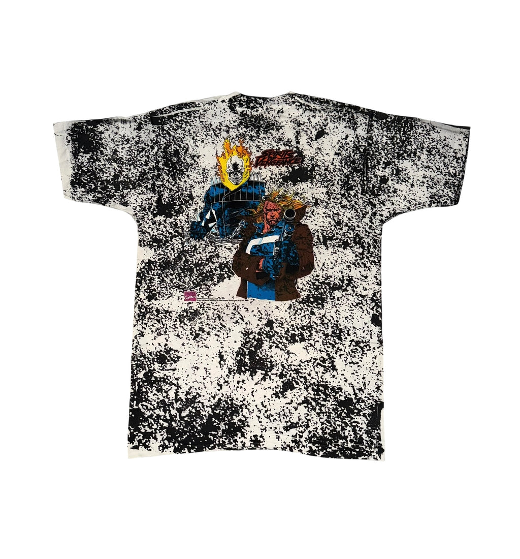 Vintage 90's Spirits of Vengeance Ghost Rider Marvel  Mega Print T-Shirt