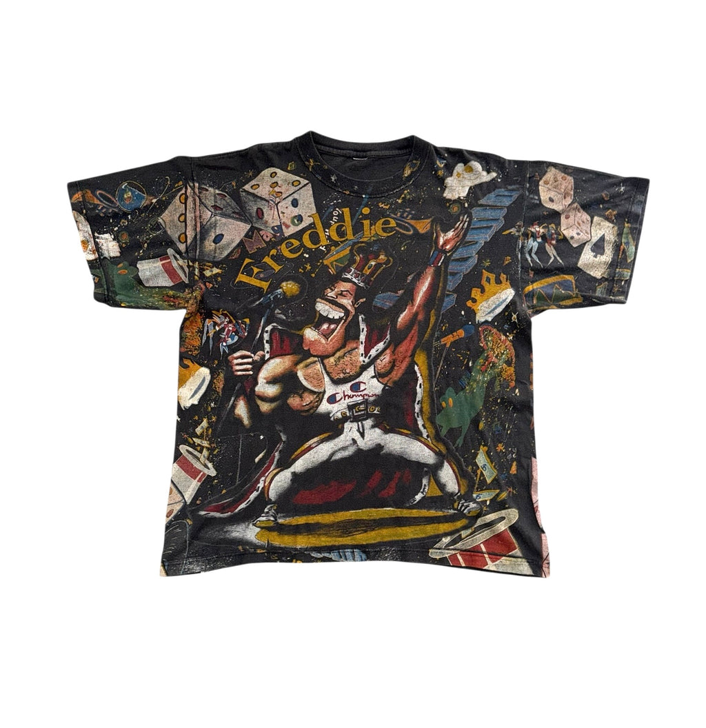 Vintage 90's Freddie Mercury Queen All Over Print T-Shirt