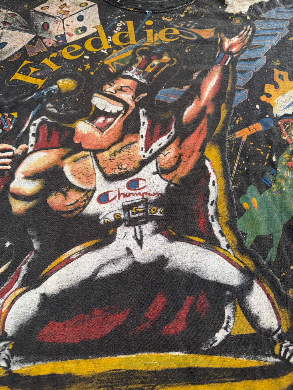 Vintage 90's Freddie Mercury Queen All Over Print T-Shirt