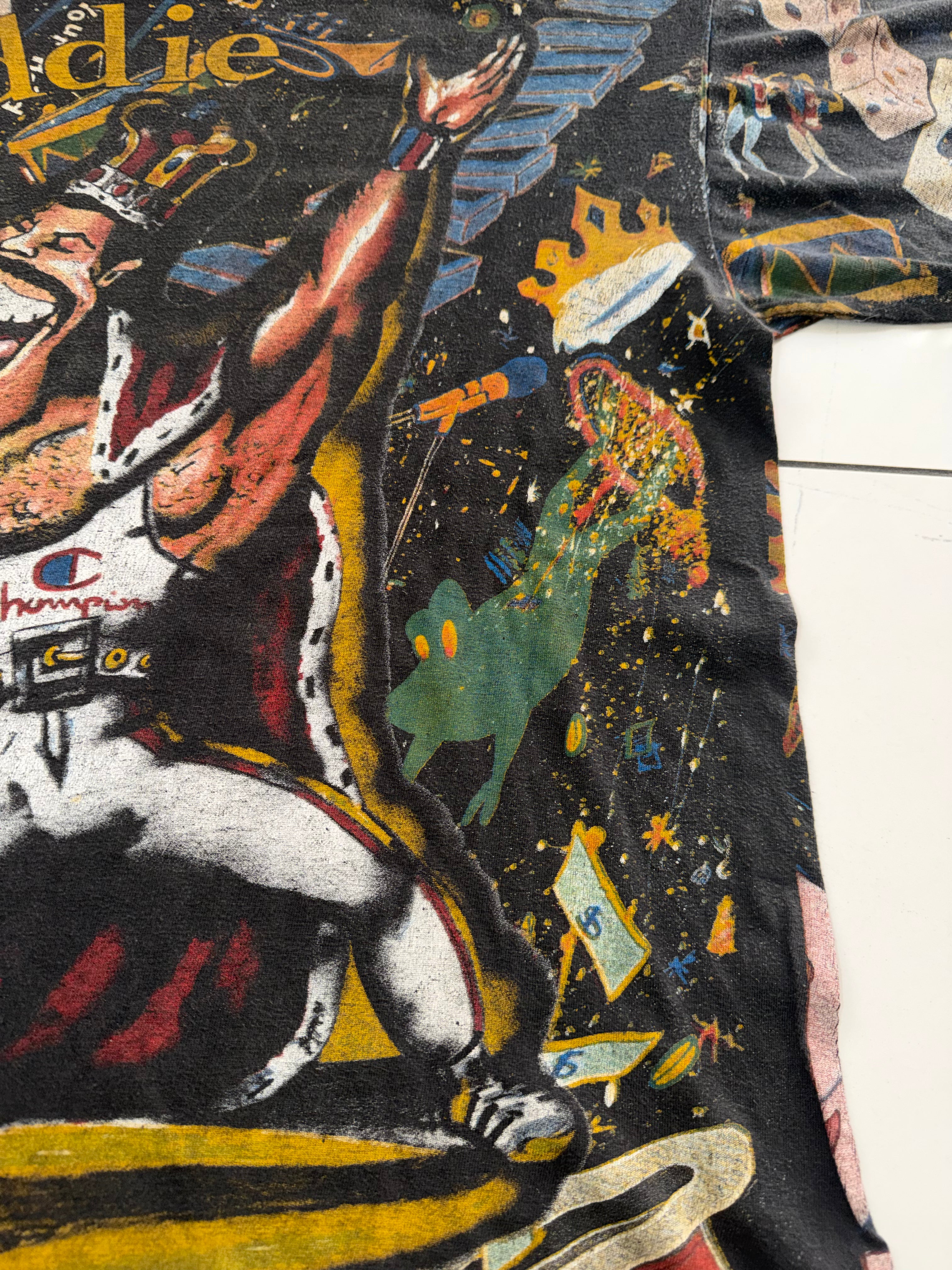 Vintage 90's Freddie Mercury Queen All Over Print T-Shirt