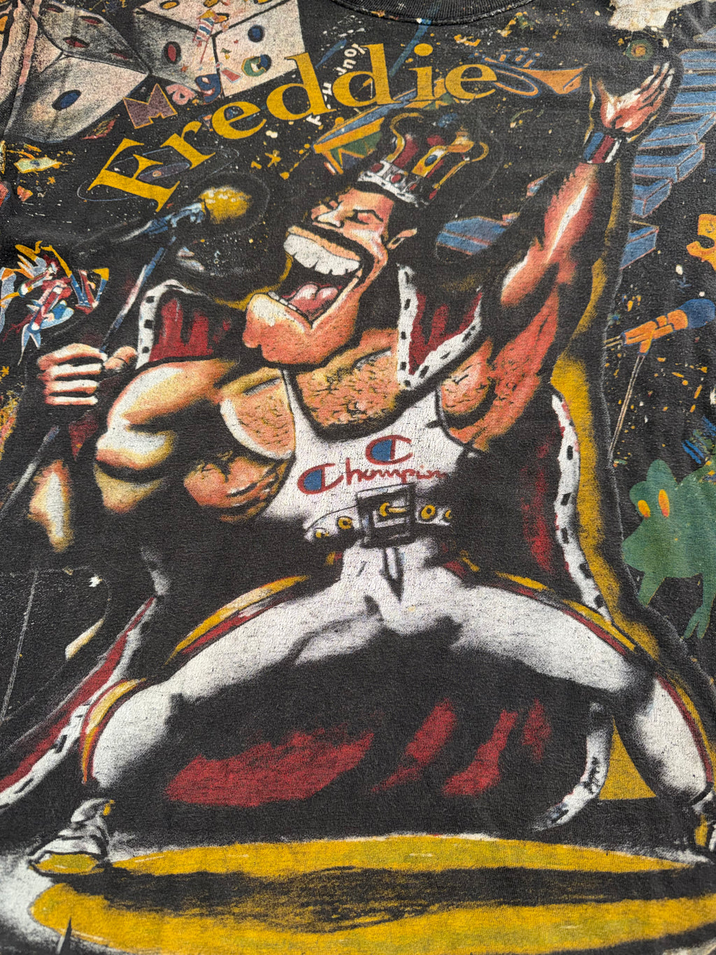 Vintage 90's Freddie Mercury Queen All Over Print T-Shirt