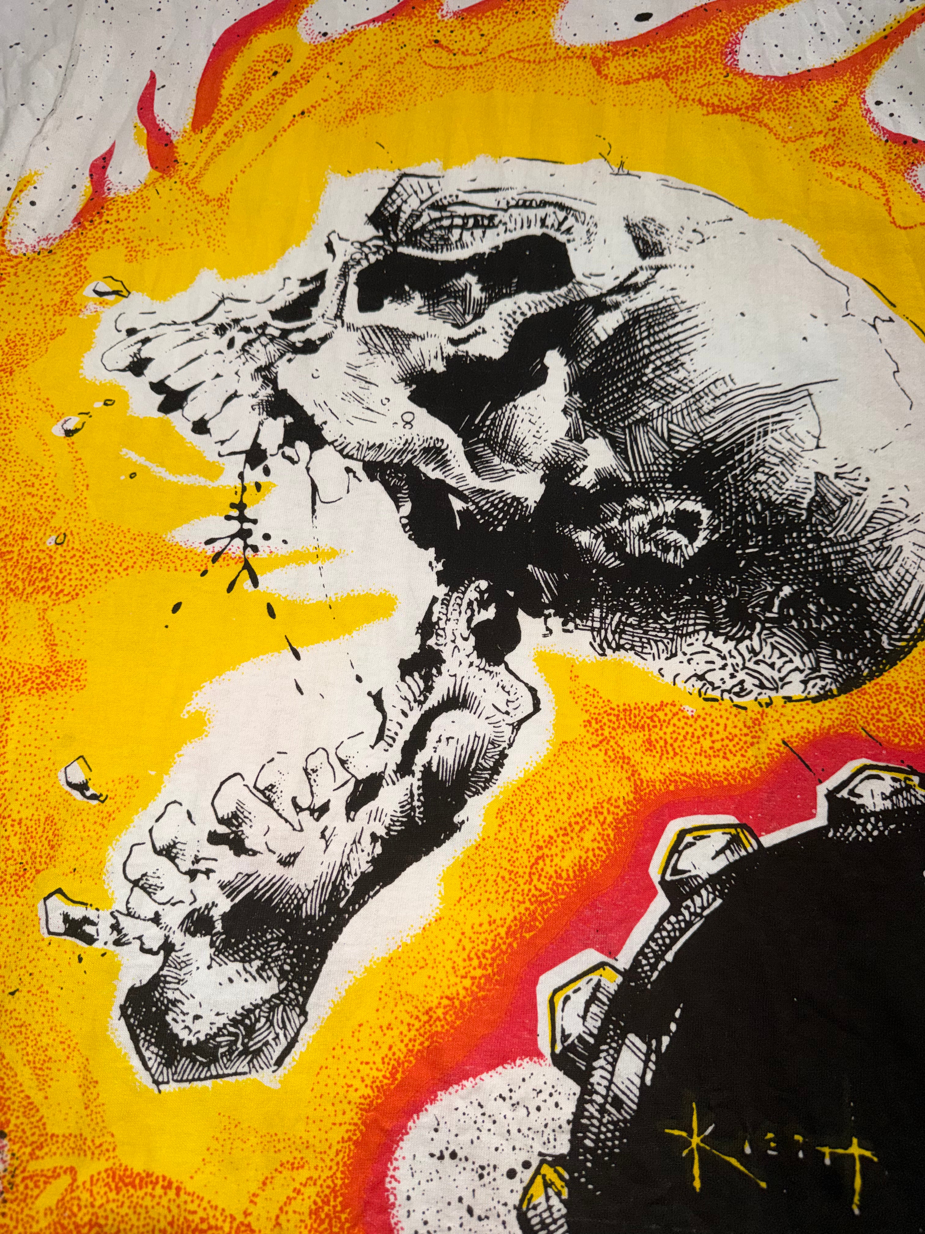 Vintage 90's Ghost Rider Marvel Mega Print T-Shirt
