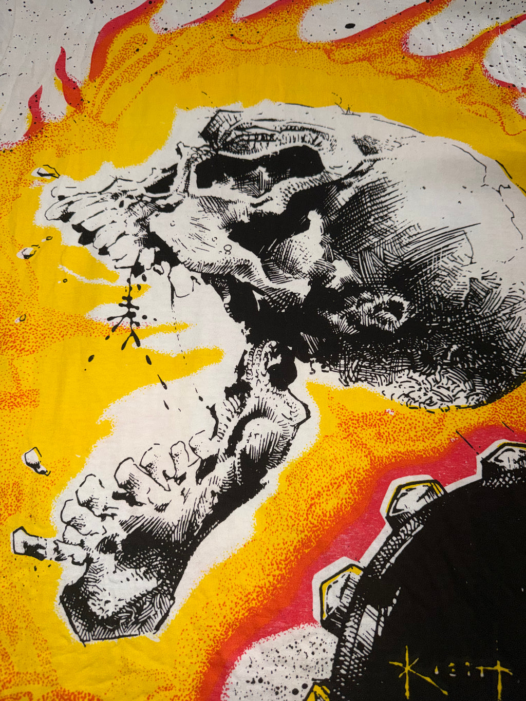 Vintage 90's Ghost Rider Marvel Mega Print T-Shirt