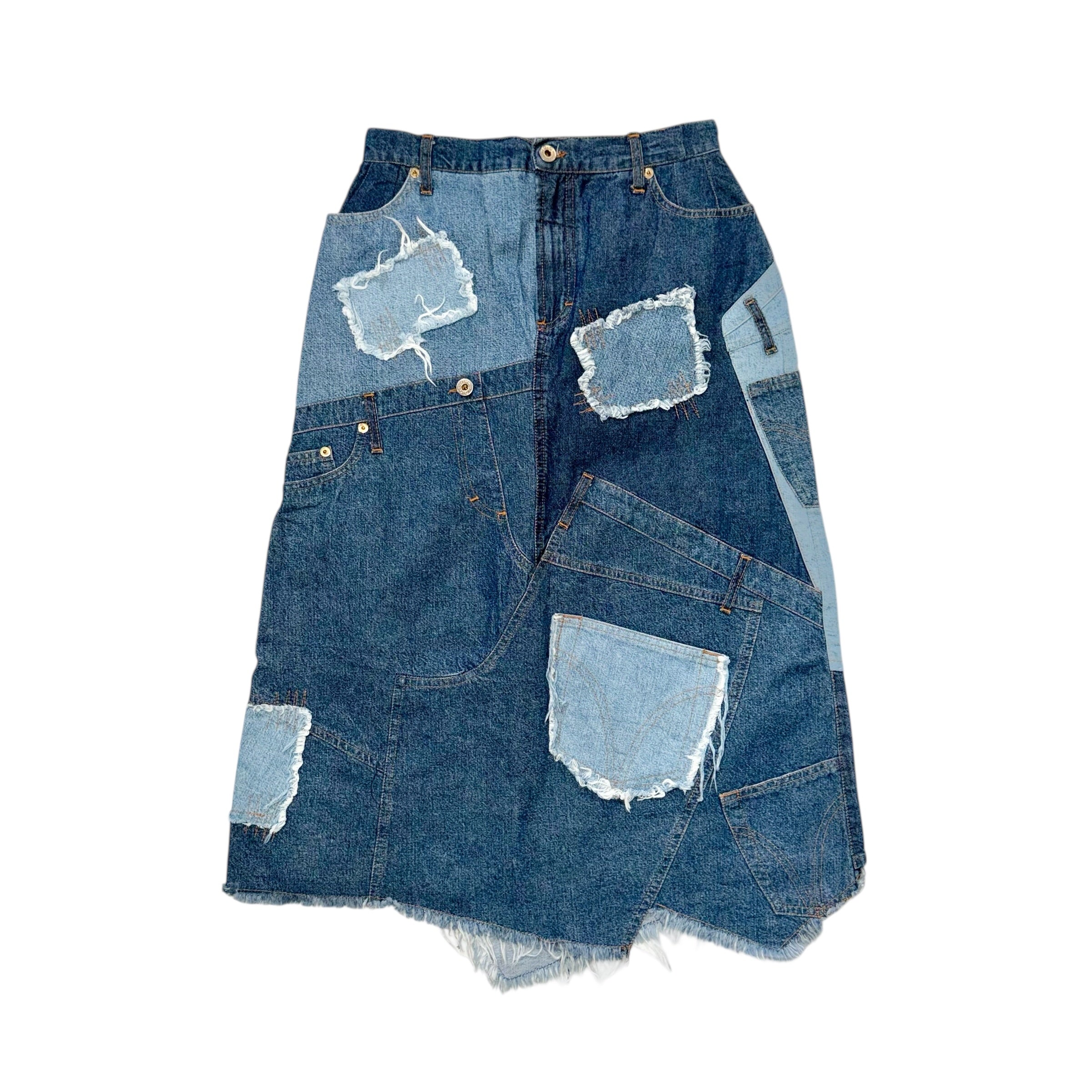DOLCE & GABBANA PATCHWORK DENIM SKIRT