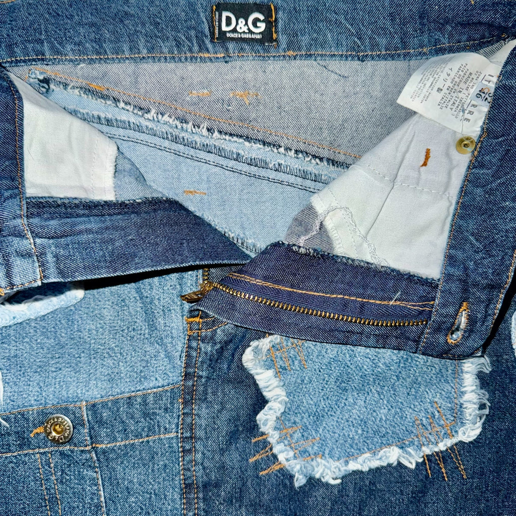 DOLCE & GABBANA PATCHWORK DENIM SKIRT