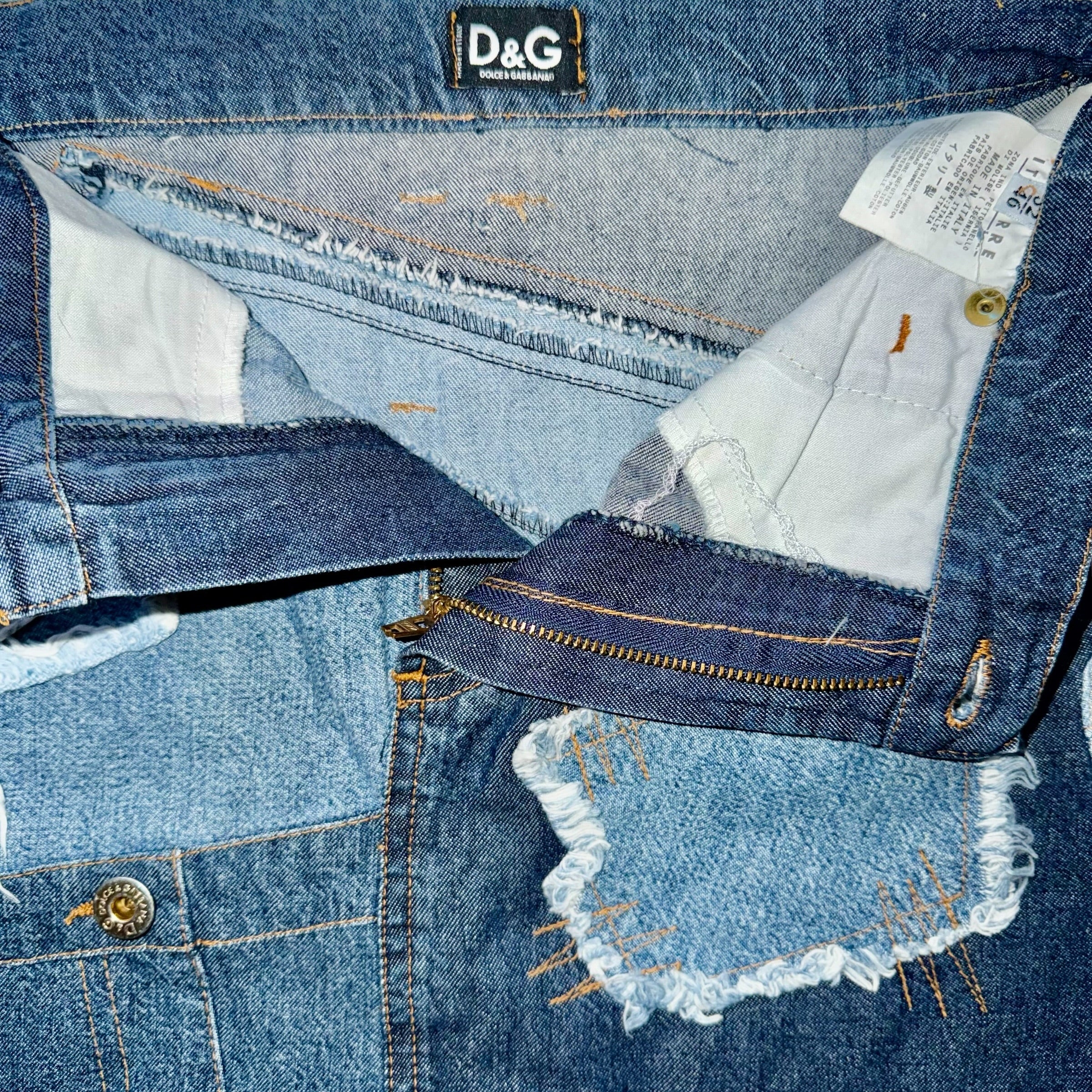 DOLCE & GABBANA PATCHWORK DENIM SKIRT