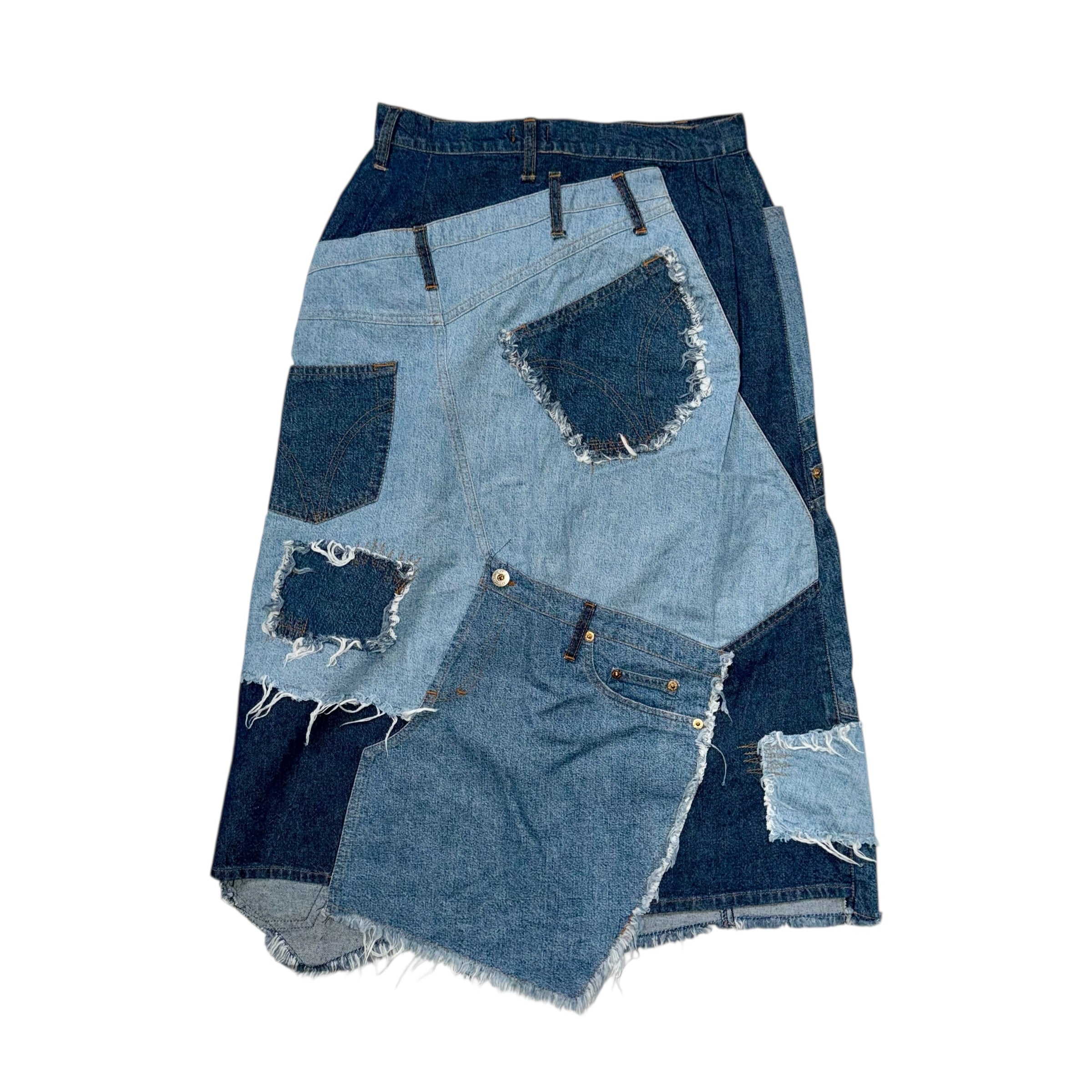 DOLCE & GABBANA PATCHWORK DENIM SKIRT