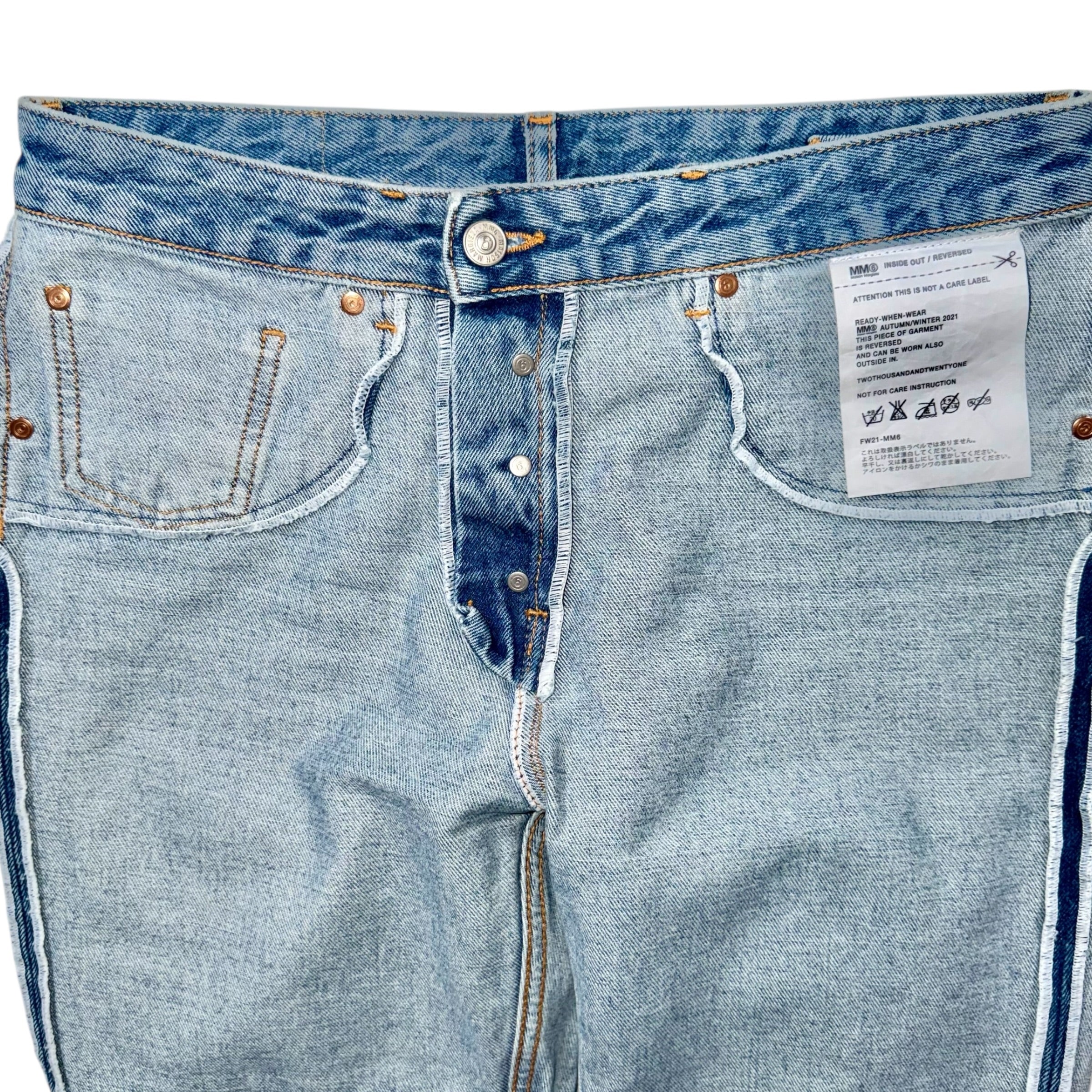 MAISON MARGIELA MM6 INSIDE OUT PANELLED JEANS