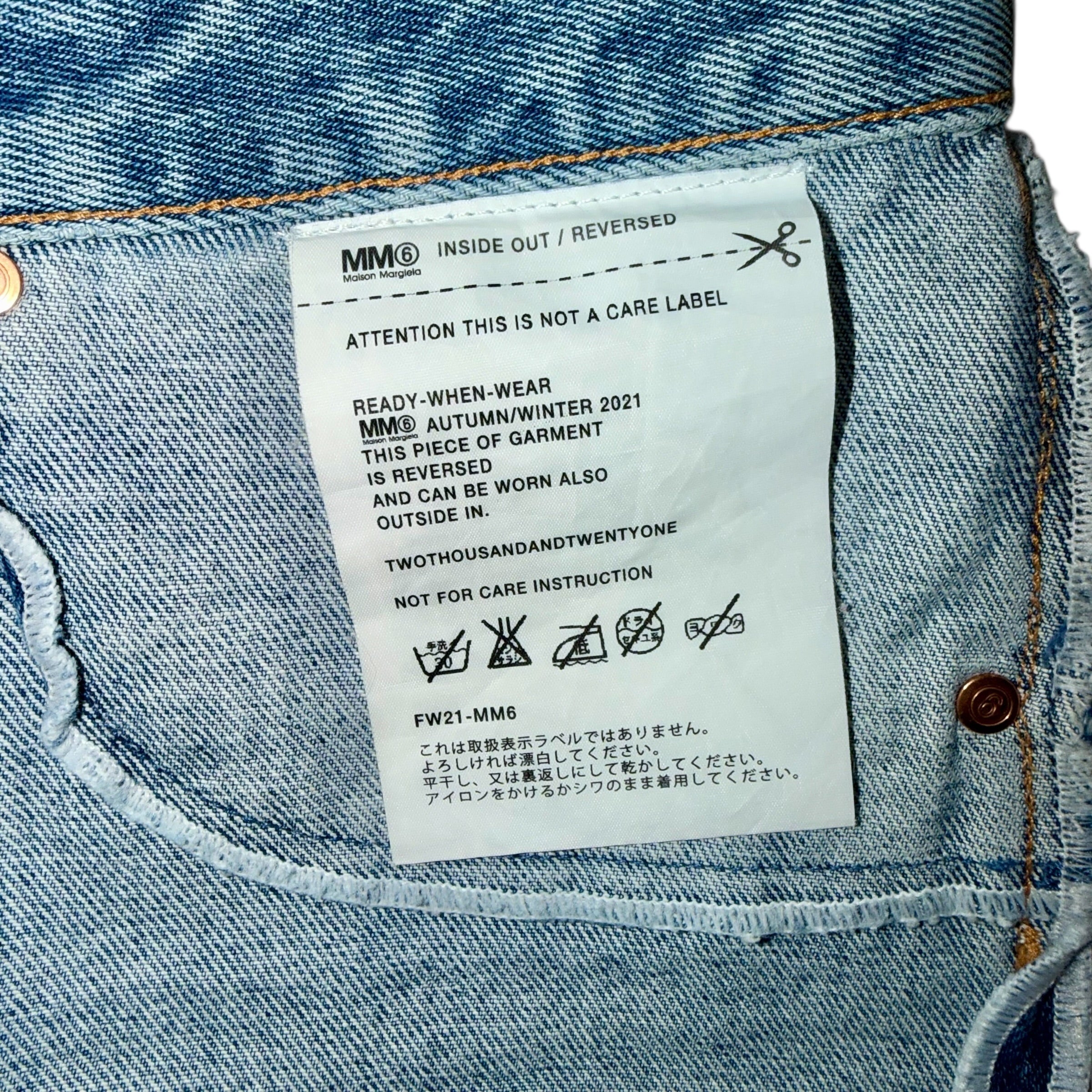 MAISON MARGIELA MM6 INSIDE OUT PANELLED JEANS
