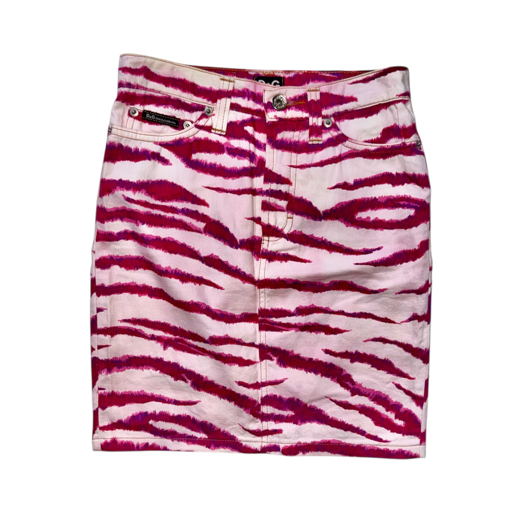 DOLCE & GABBANA PINK ZEBRA SKIRT