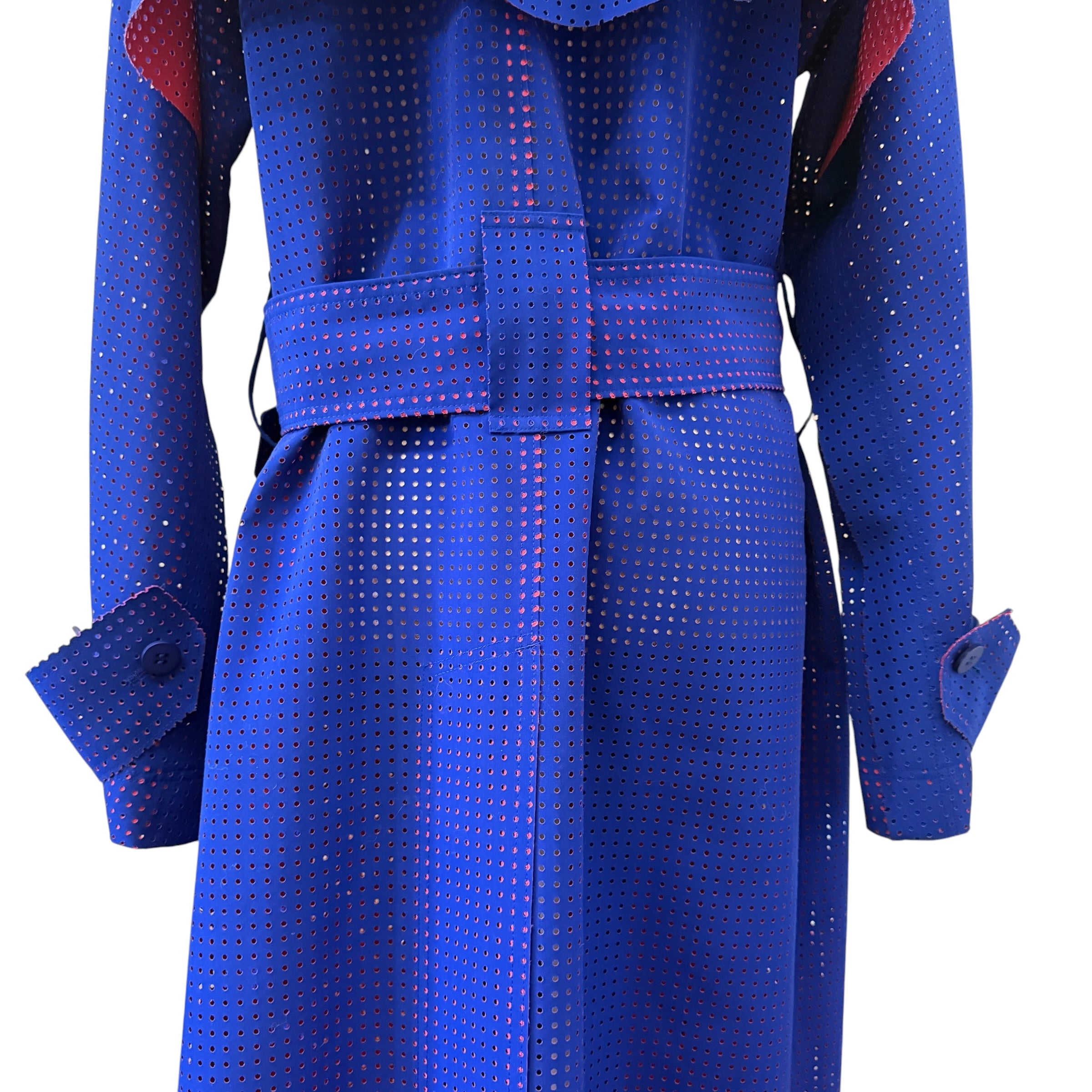 ISSEY MIYAKE LASER-CUT TRENCH COAT