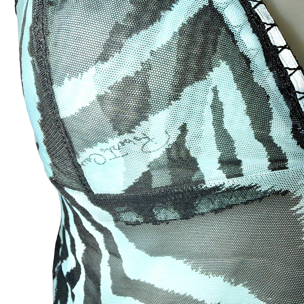 Roberto Cavalli Vintage Mesh Wild Horse Print Camisole & Matching Bra Set