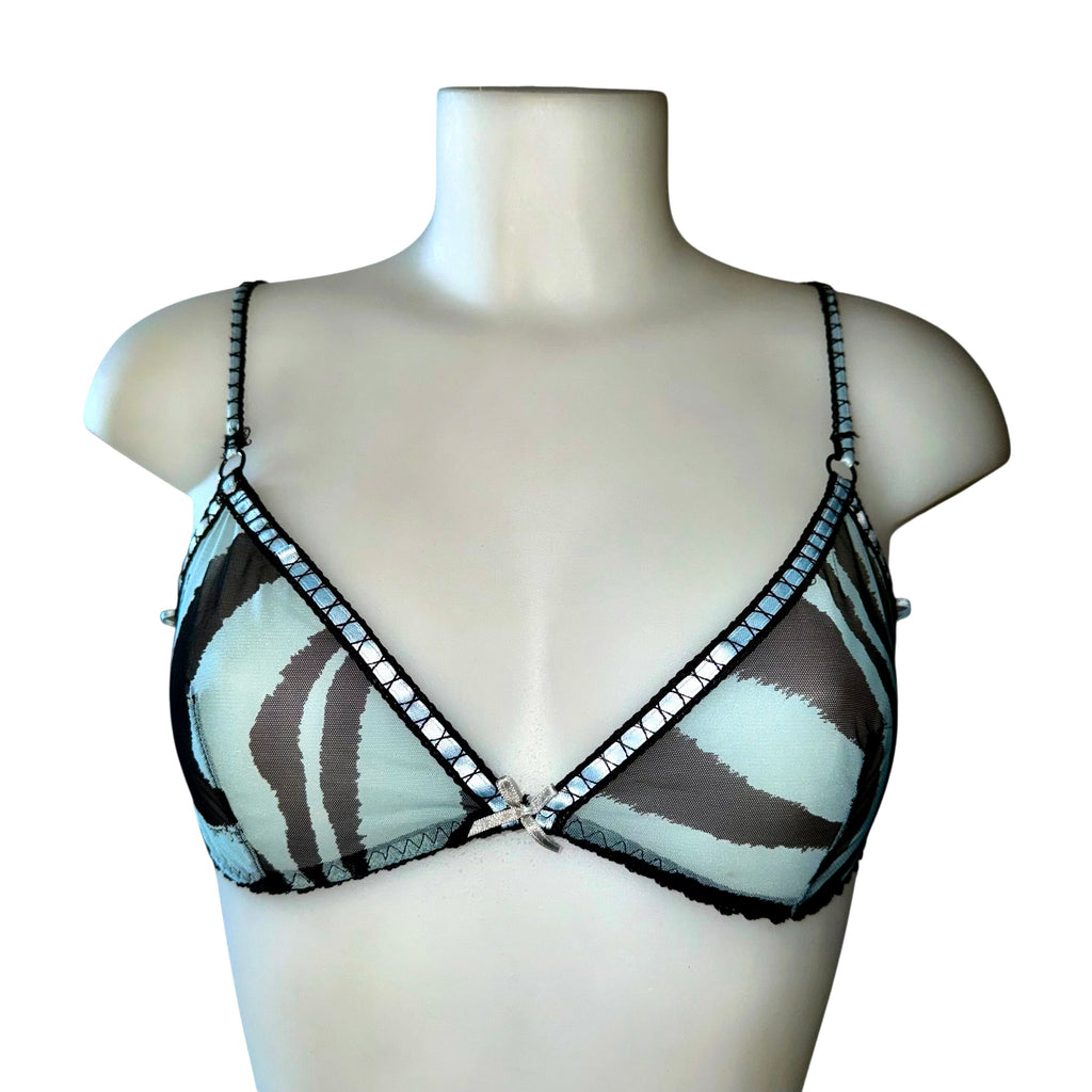 Roberto Cavalli Vintage Mesh Wild Horse Print Camisole & Matching Bra Set