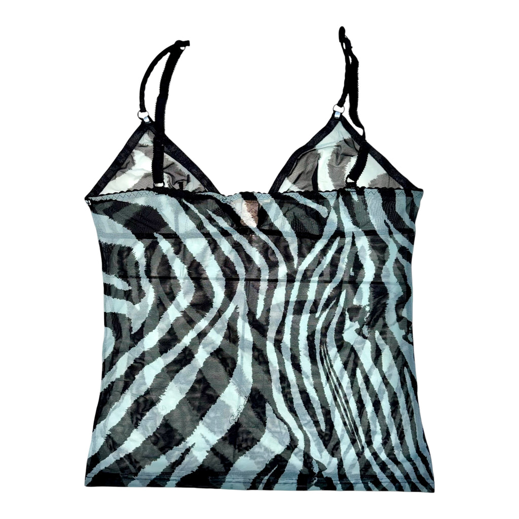 Roberto Cavalli Vintage Mesh Wild Horse Print Camisole & Matching Bra Set