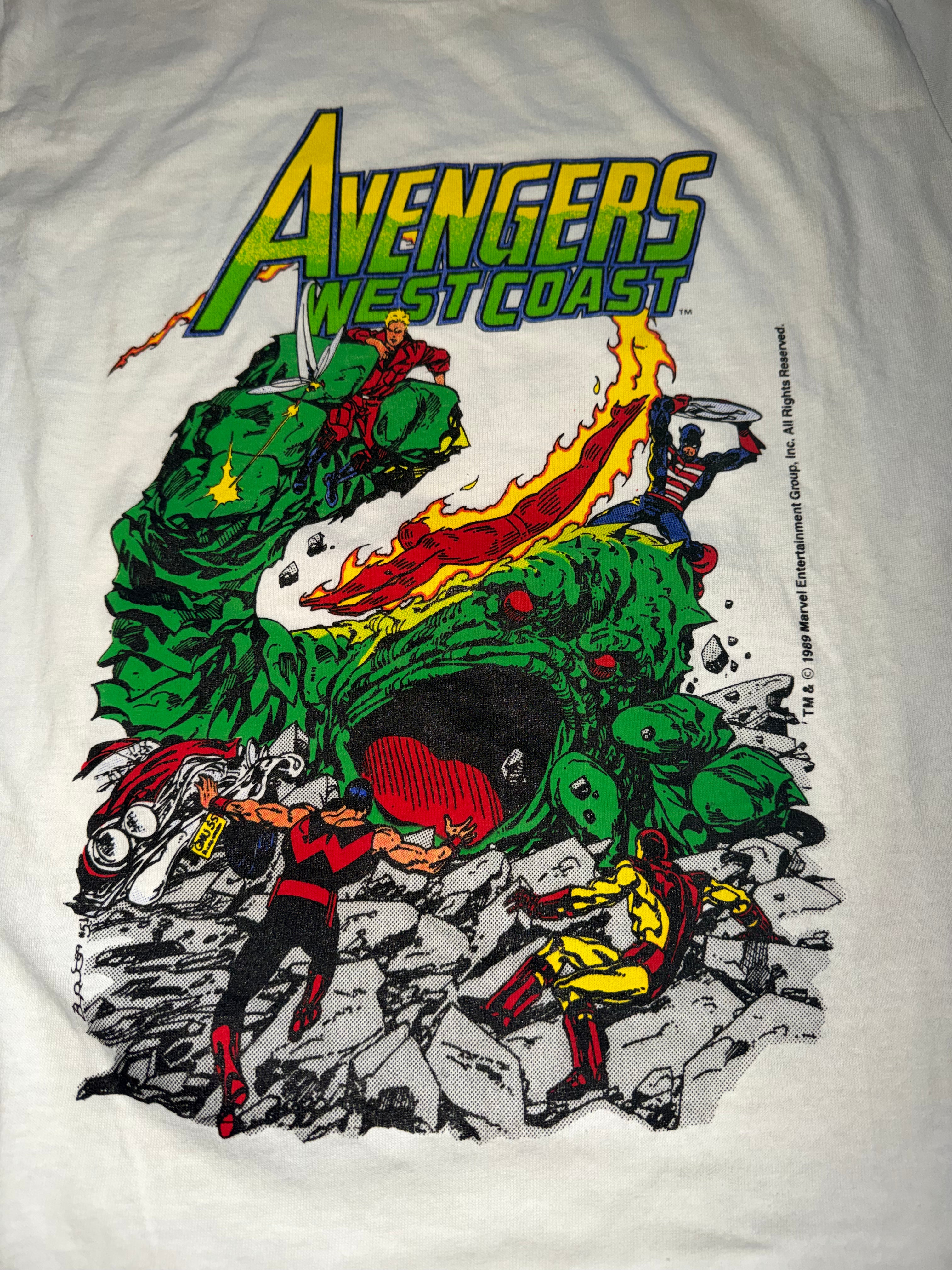 Vintage 90's Avengers West Coast Marvel Comic Images T-Shirt