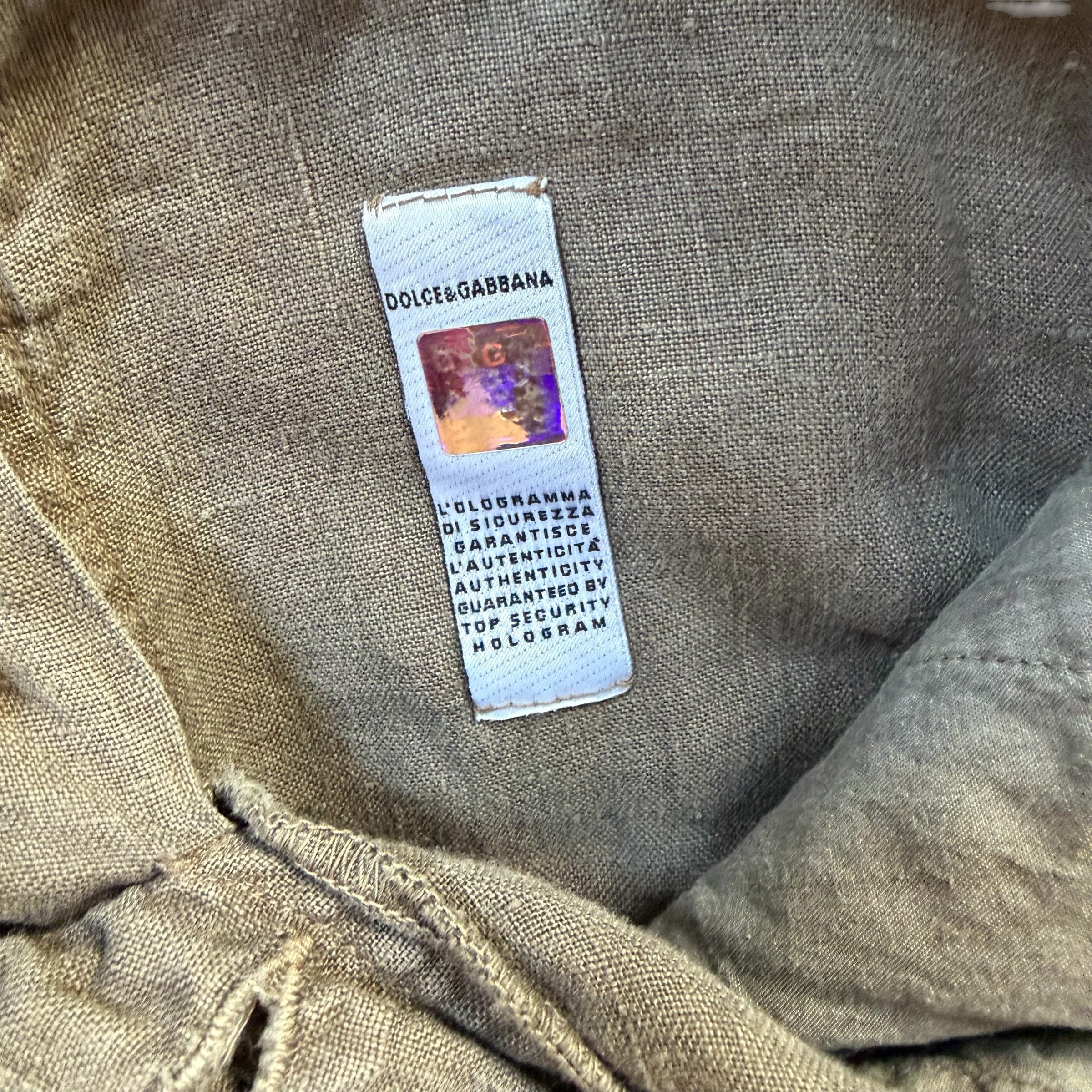 DOLCE & GABBANA VINTAGE 2004 LINEN CARGO PANTS